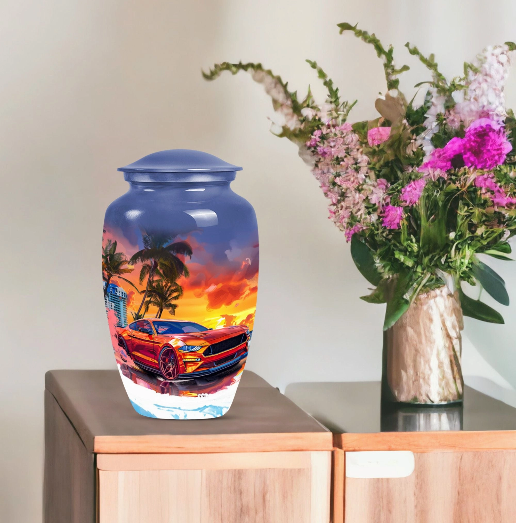 Classic Butterfly Cremation Adult Burial Car Urn for Memorials