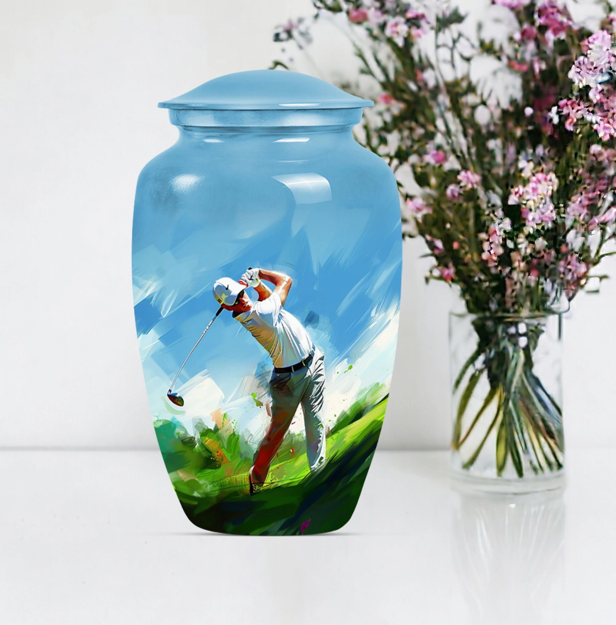 Classic Golf Urn - Adult Cremation Memorial for Ashes
