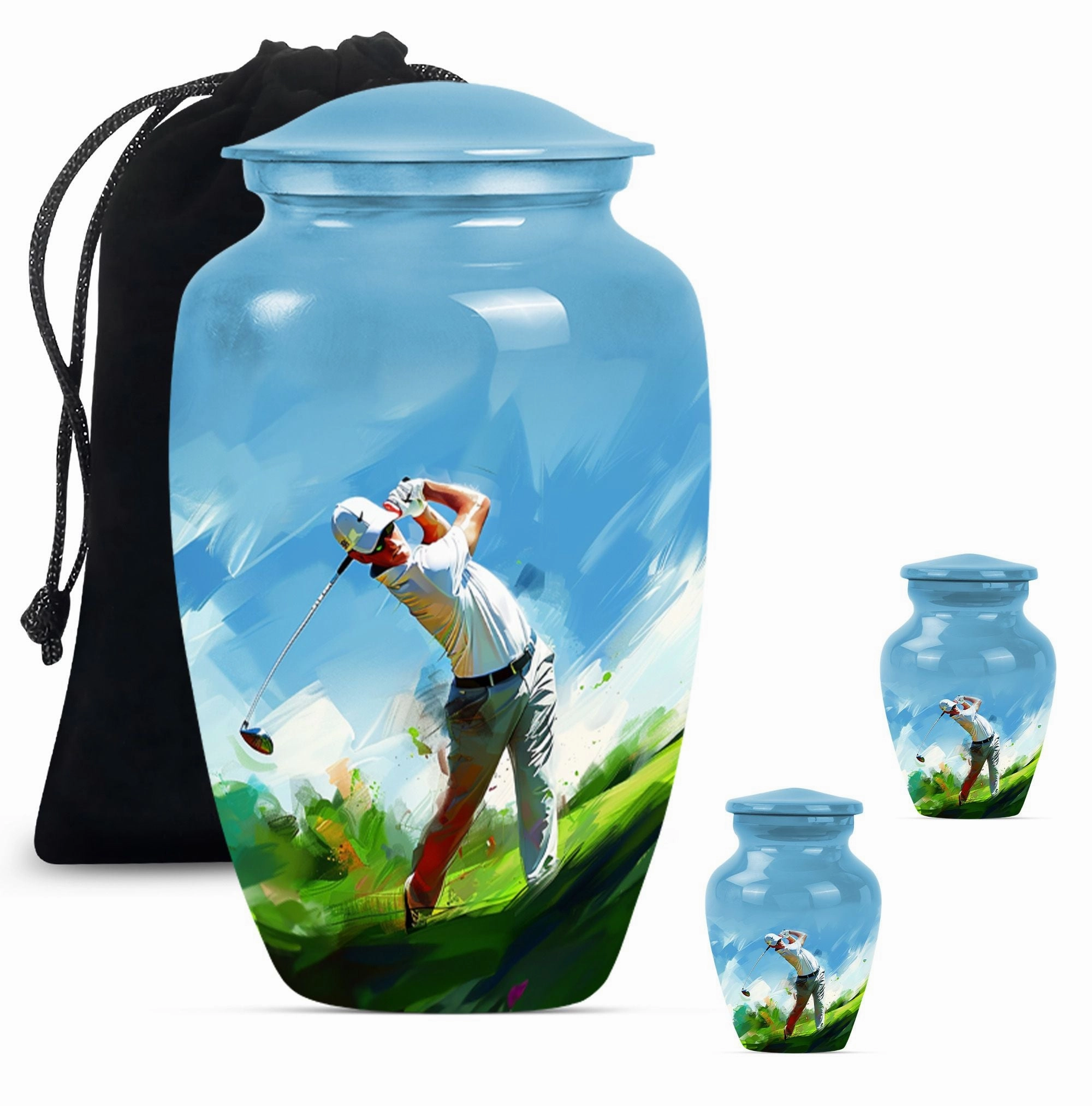 Classic Golf Urn - Adult Cremation Memorial for Ashes