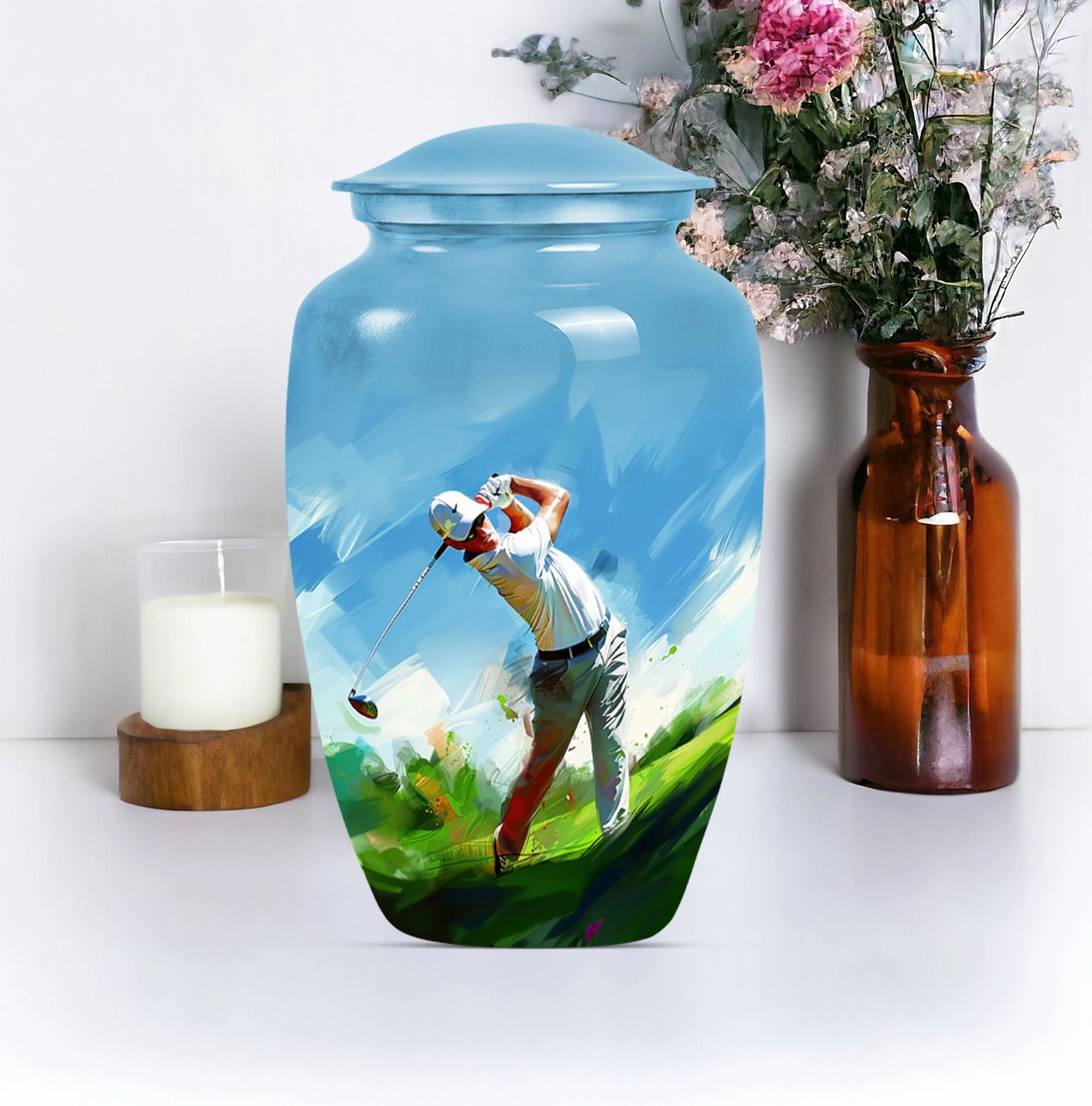 Classic Golf Urn - Adult Cremation Memorial for Ashes