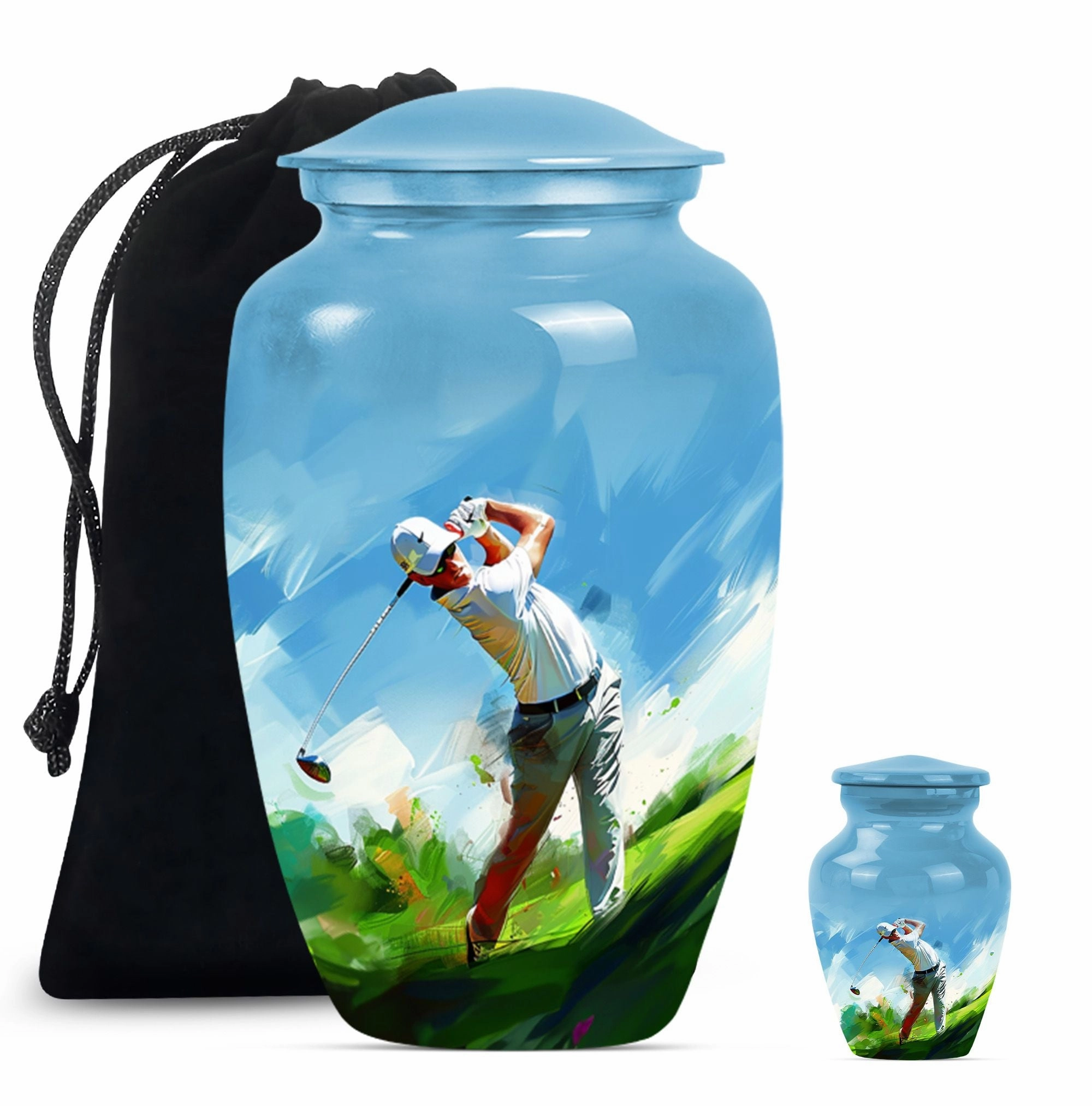 Classic Golf Urn - Adult Cremation Memorial for Ashes