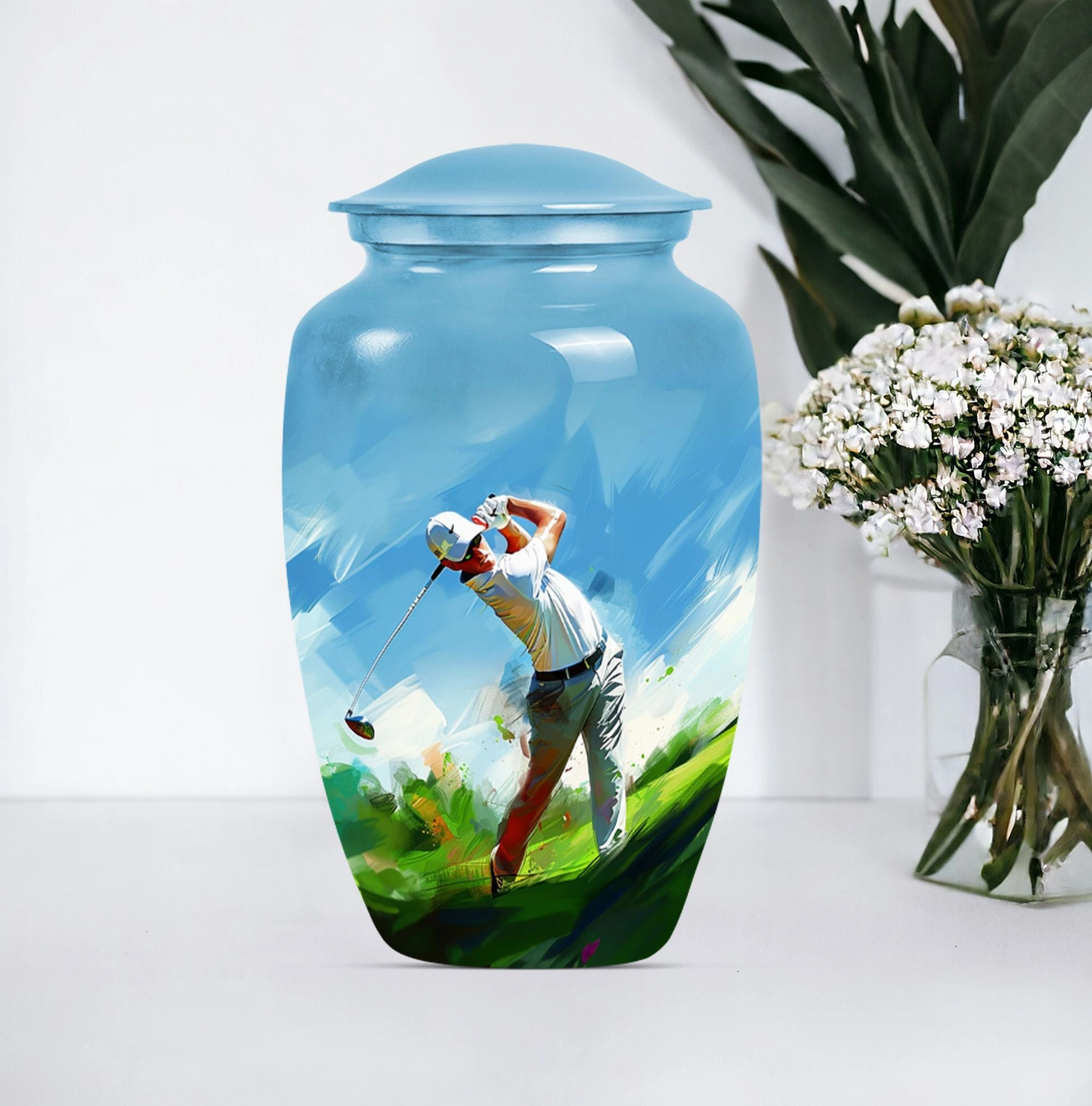 Classic Golf Urn - Adult Cremation Memorial for Ashes