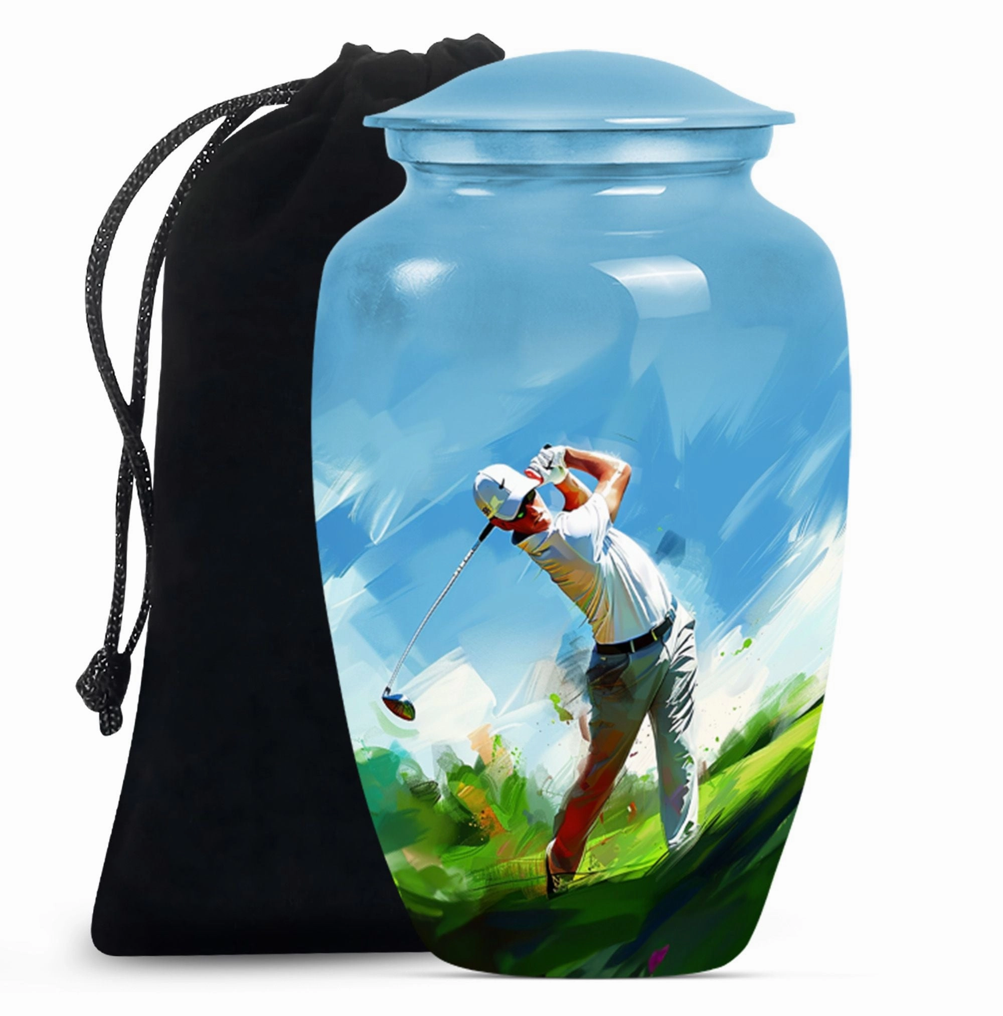 Classic Golf Urn - Adult Cremation Memorial for Ashes