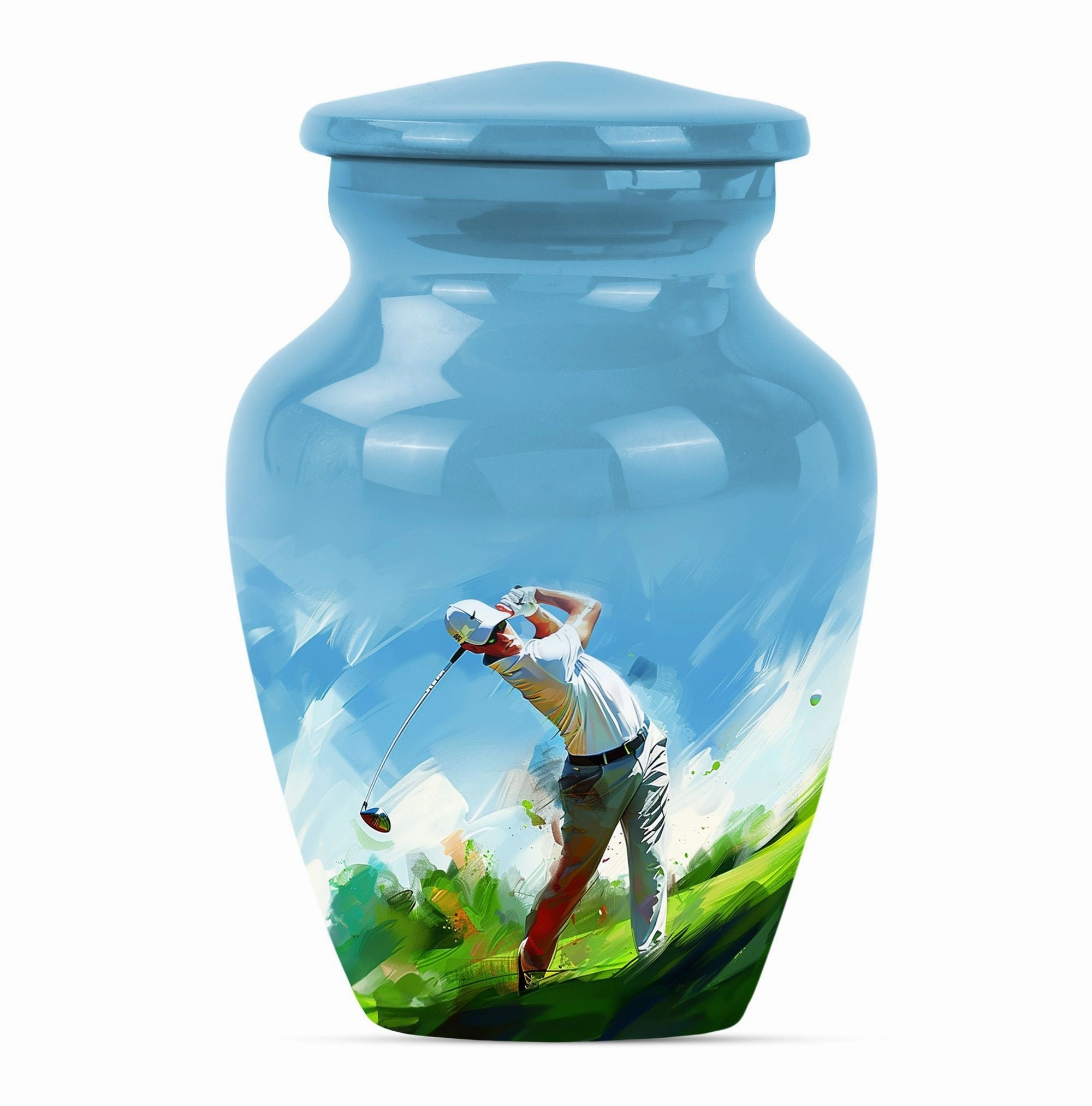 Classic Golf Urn - Adult Cremation Memorial for Ashes