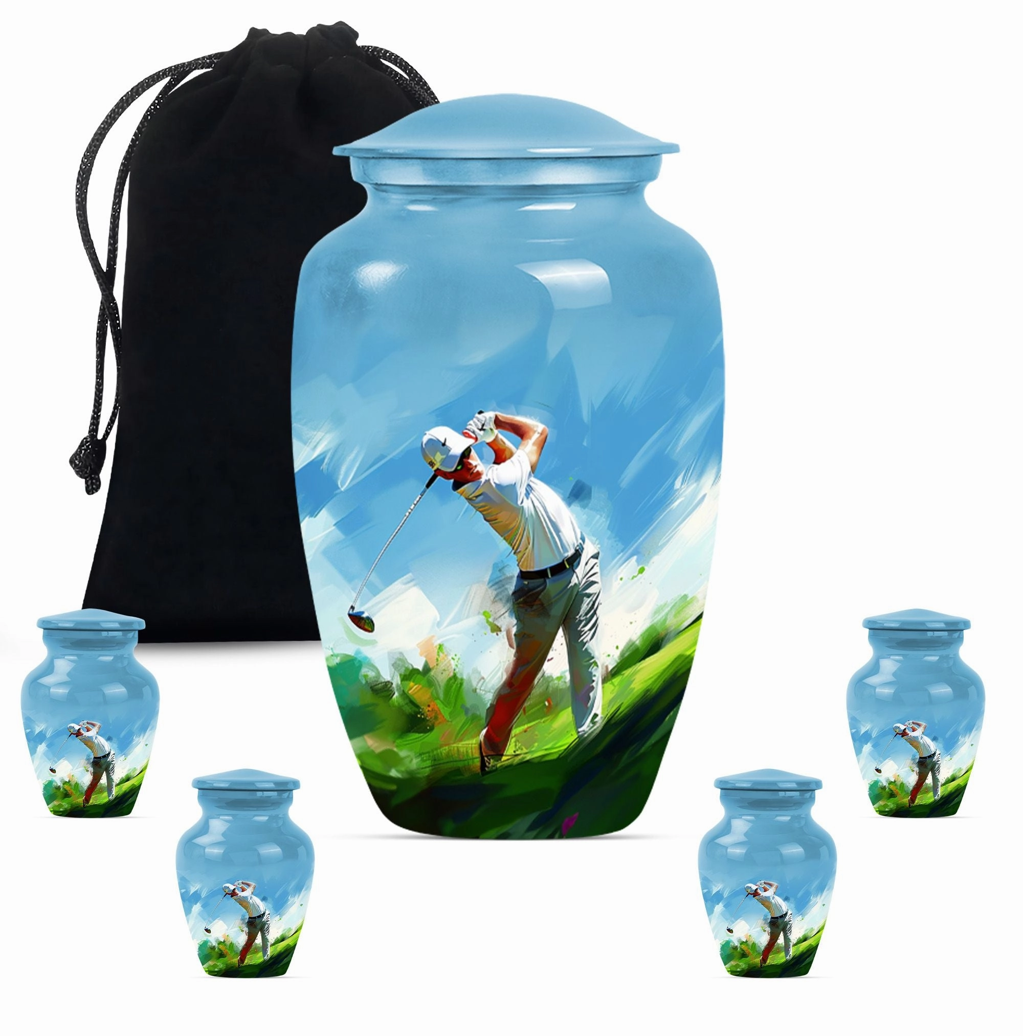Classic Golf Urn - Adult Cremation Memorial for Ashes