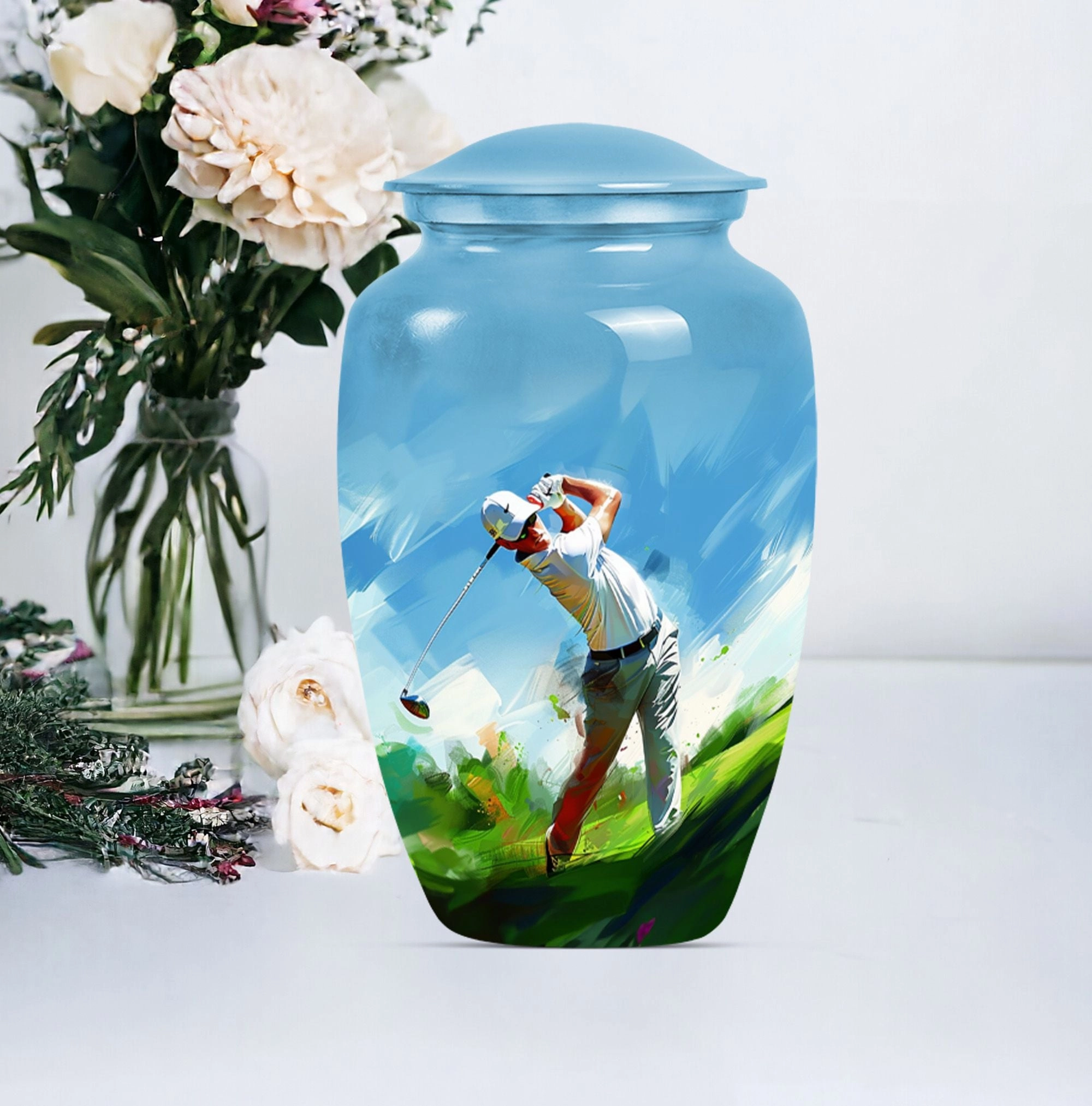Classic Golf Urn - Adult Cremation Memorial for Ashes
