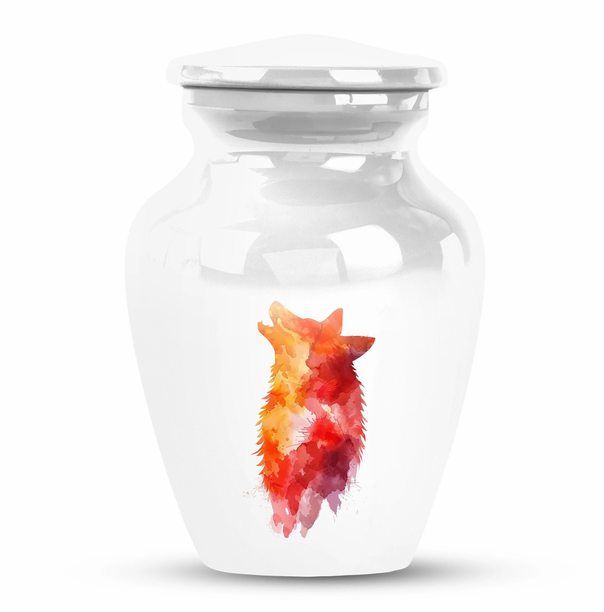 Classy Wolf Howling Aluminum Urn for Adult Human Remains