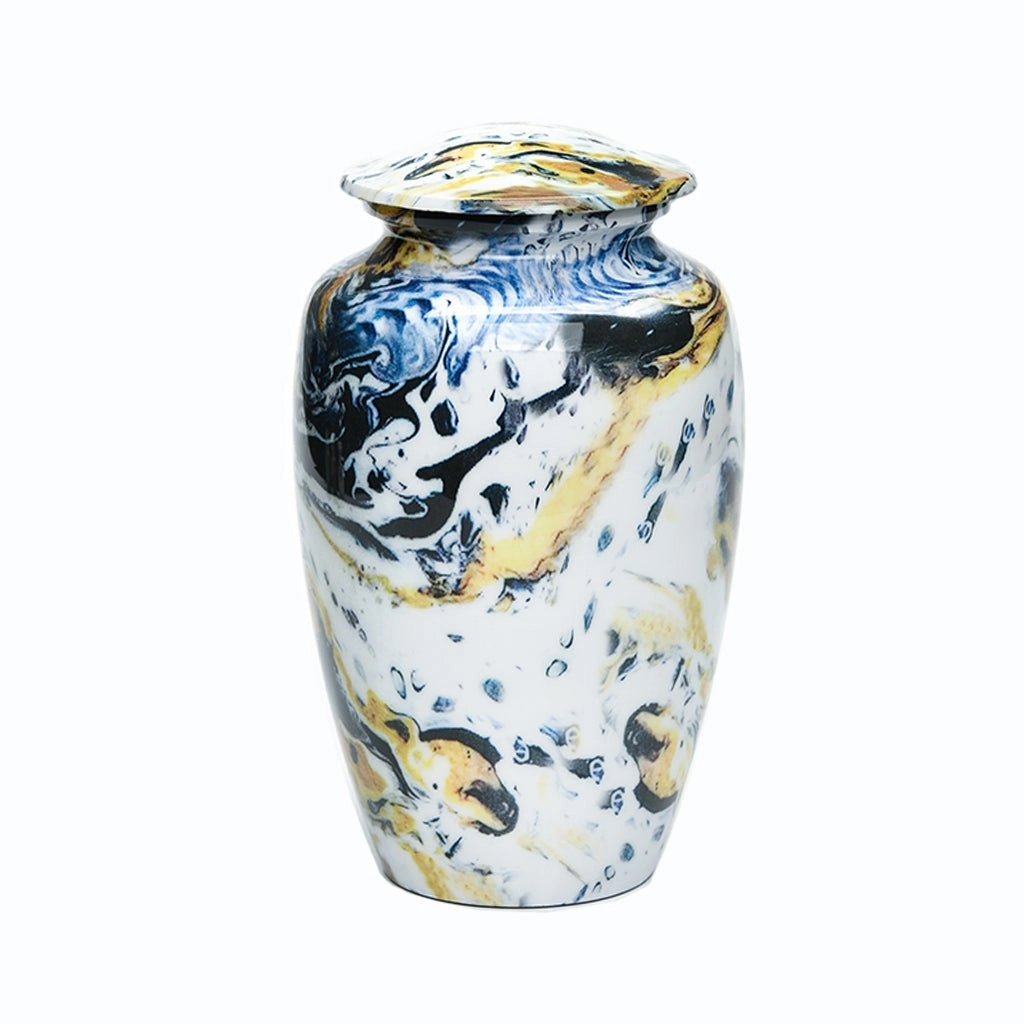 CLEARANCE - ADULT Classic Alloy Urn -9004-  Venetian Blue Swirl