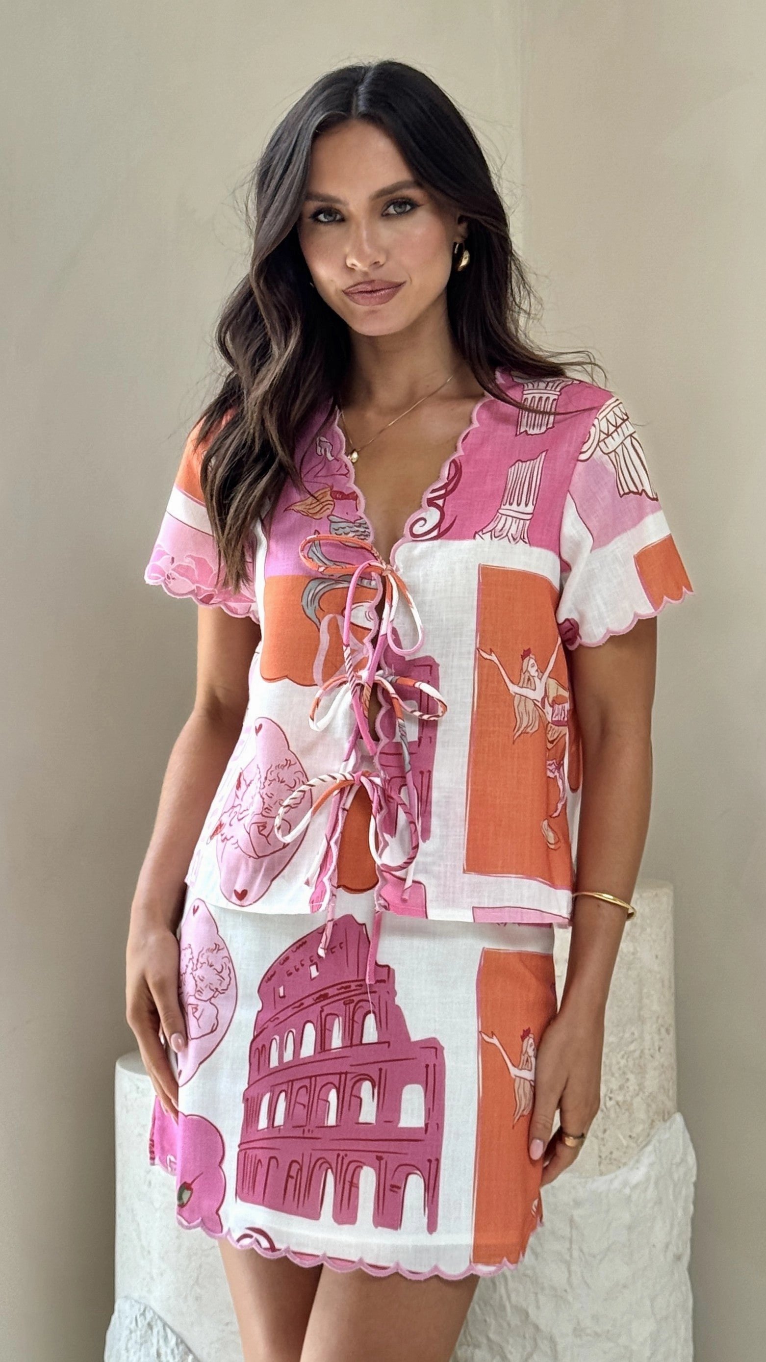 Colton Top - Pink/White