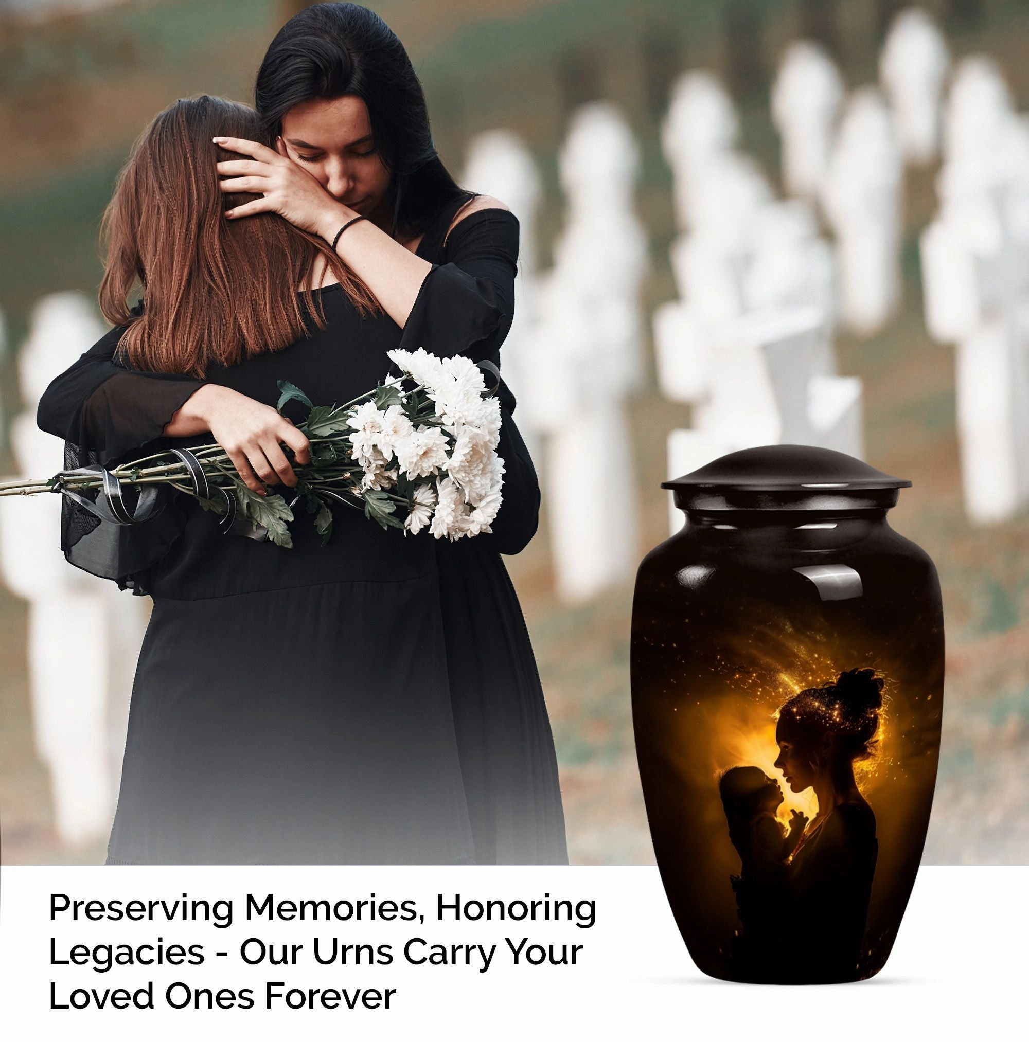 Commemorable Mother Love Urn and Tribute to Adult Male Dad
