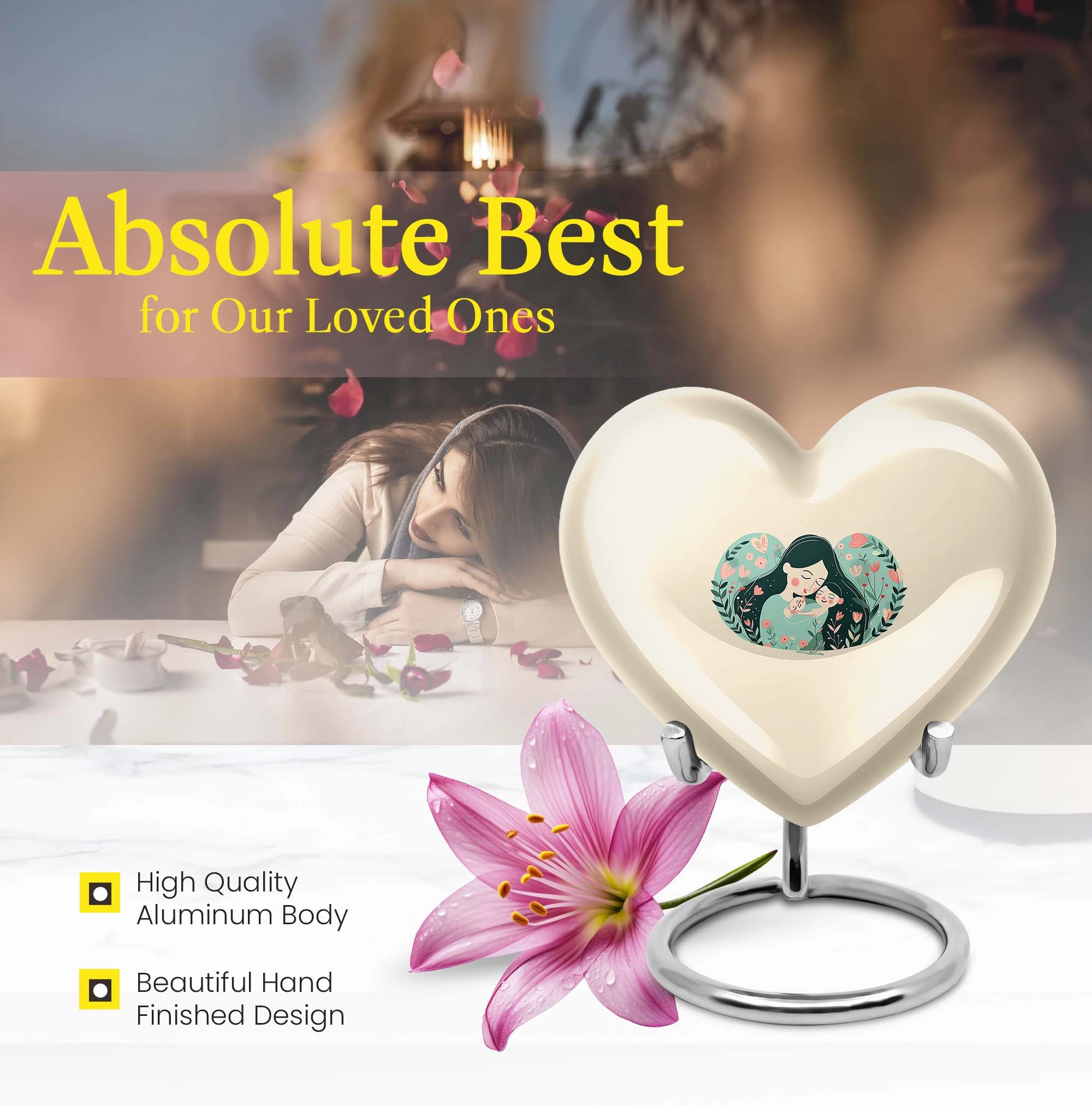 Commemoration  Superior Mother Urn and Memorial Adult Urn