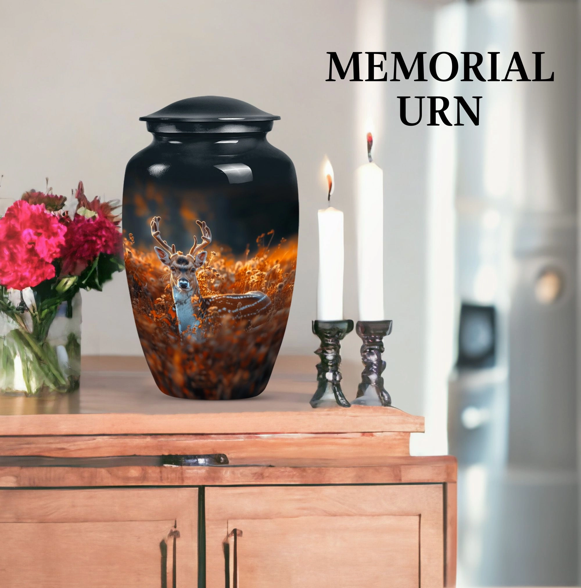 Commemorative Deer Urn: Human Ashes Keepsake for Ashes