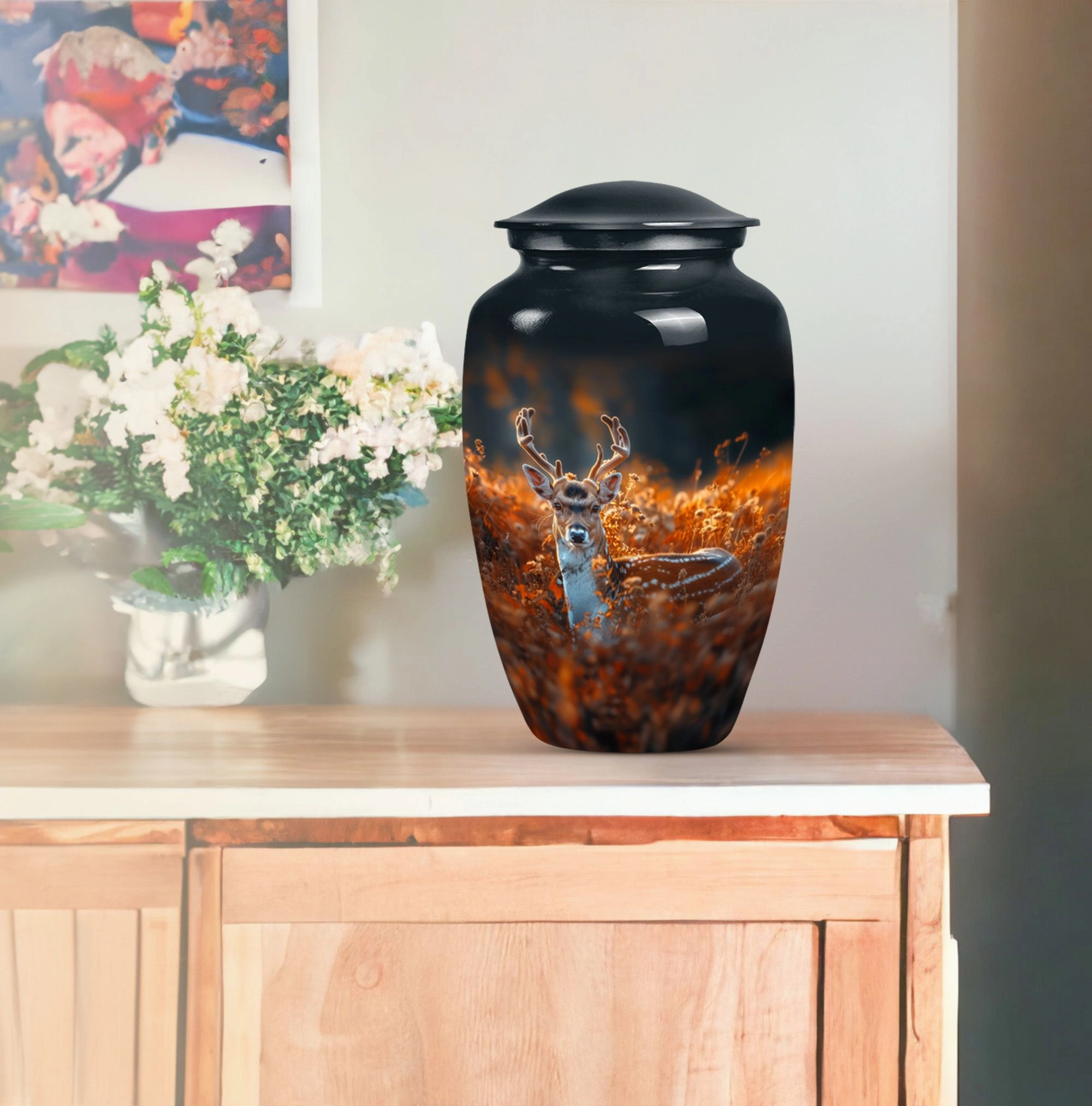 Commemorative Deer Urn: Human Ashes Keepsake for Ashes