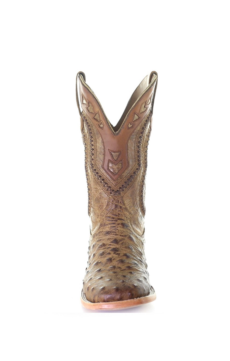 Corral Mens Orix Overlay Cowboy Boots Ostrich Saddle Tan