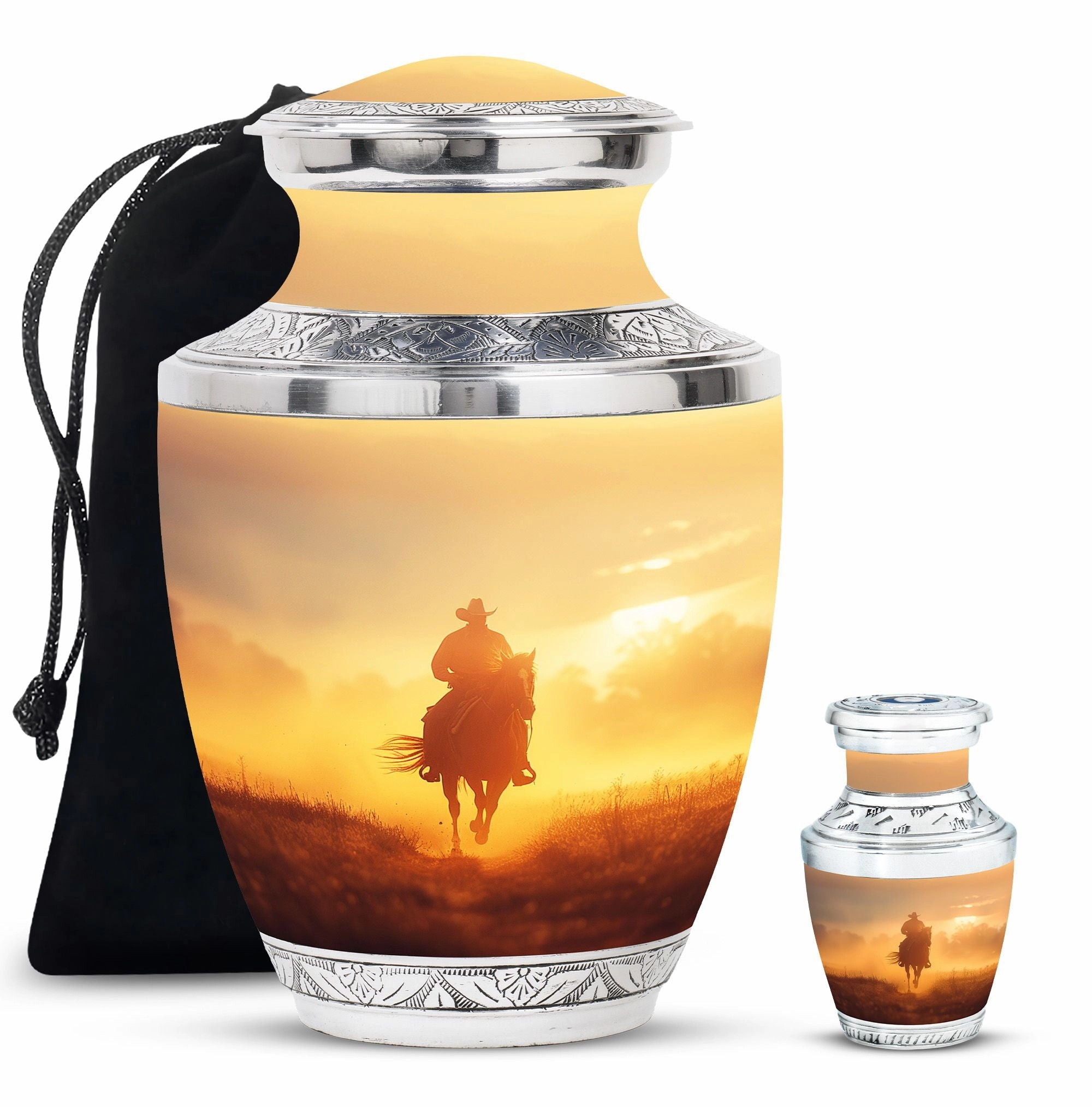 Cowboy Cremation Adult Urns For Human Ashes Women Memorial & Funeral Urn