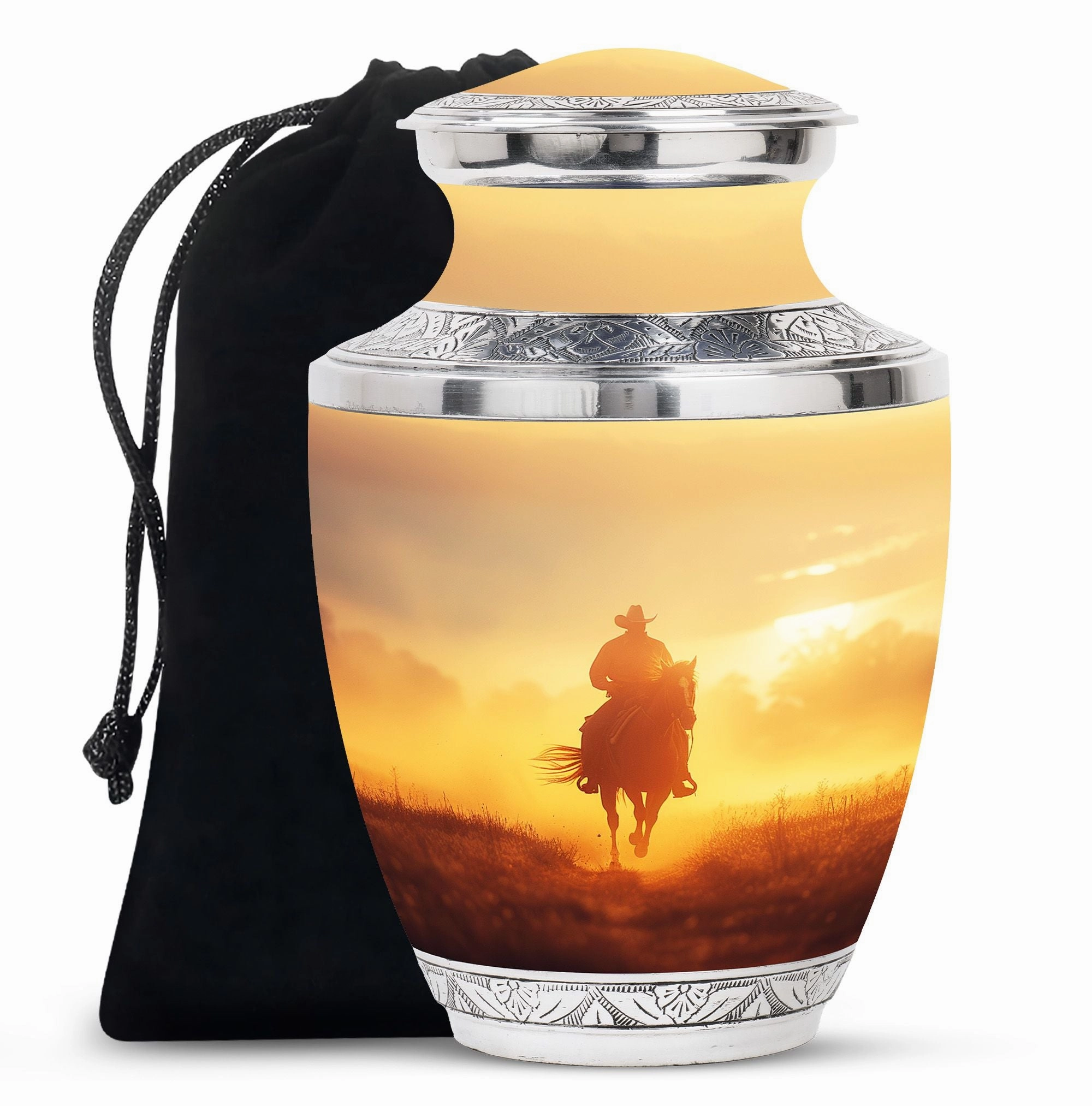 Cowboy Cremation Adult Urns For Human Ashes Women Memorial & Funeral Urn