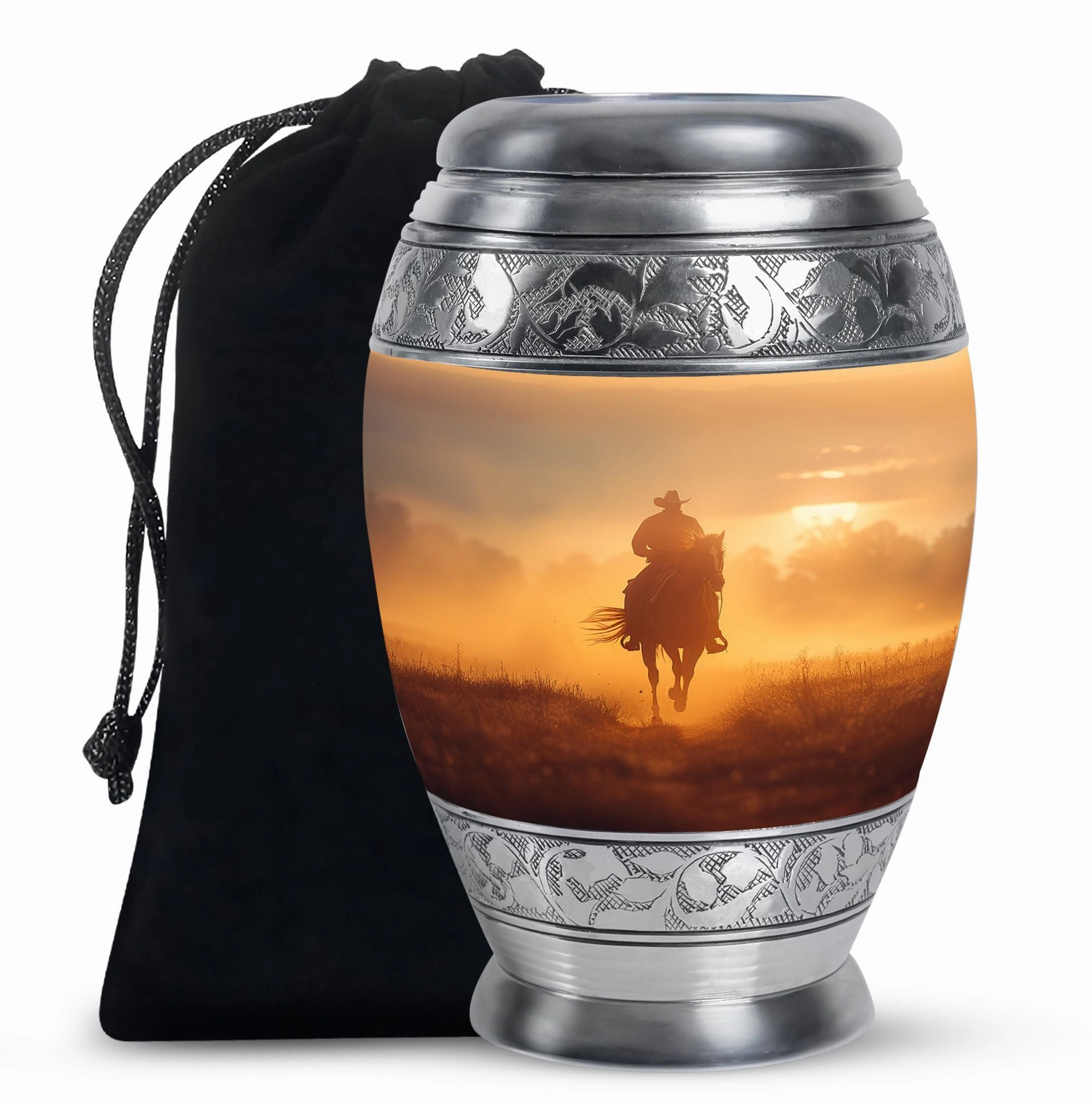 Cowboy Cremation Adult Urns For Human Ashes Women Memorial & Funeral Urn