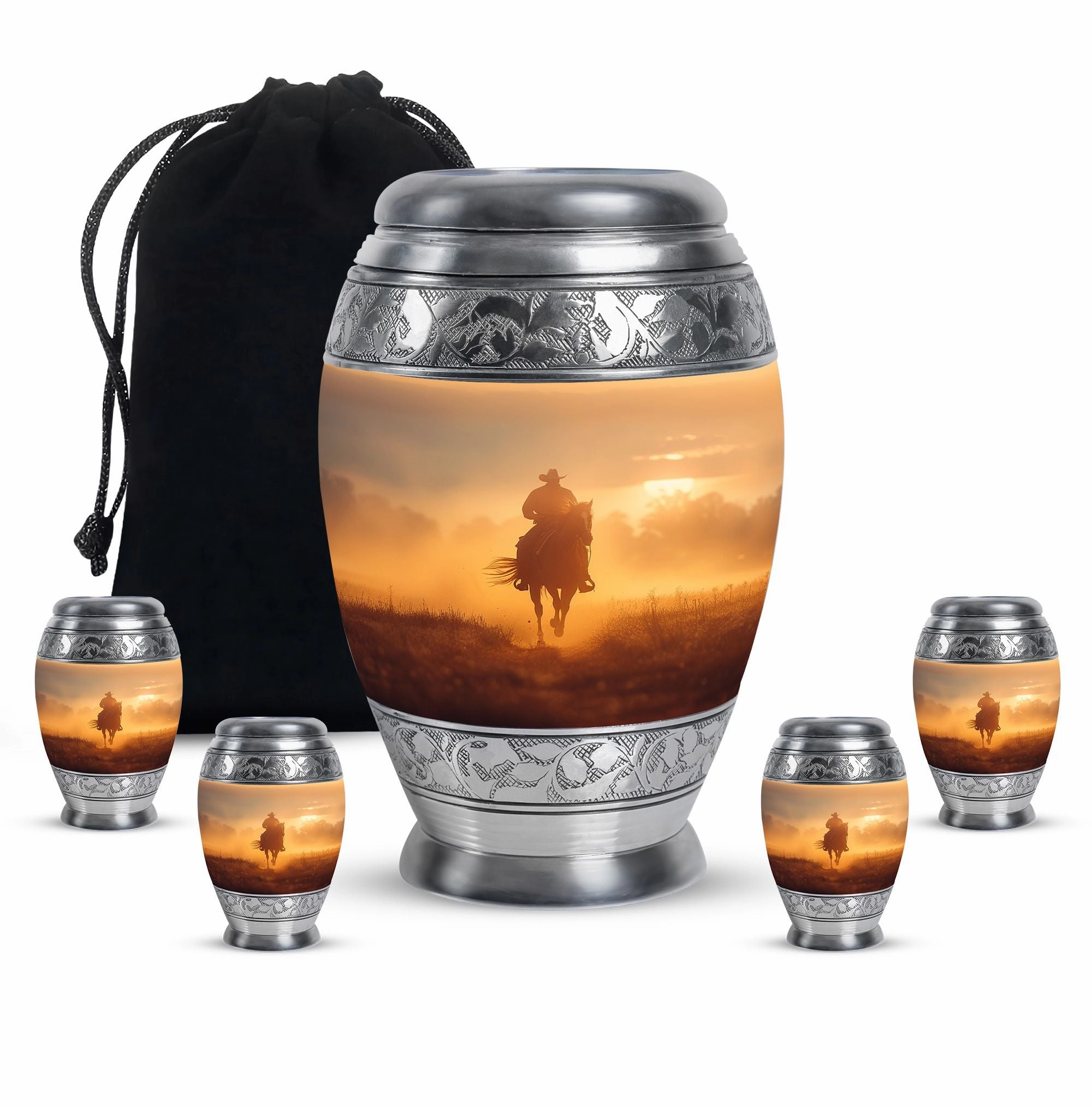 Cowboy Cremation Adult Urns For Human Ashes Women Memorial & Funeral Urn