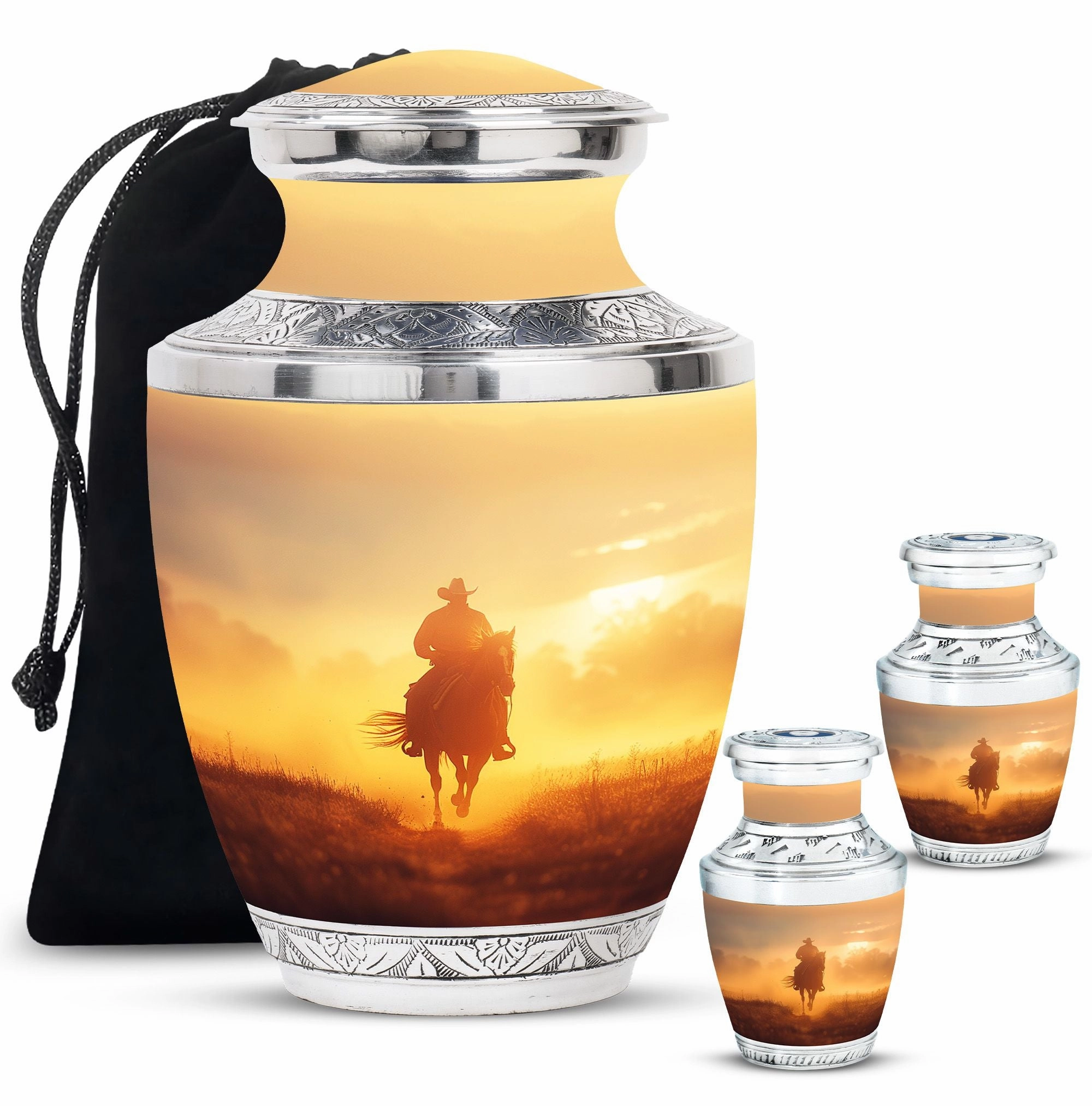Cowboy Cremation Adult Urns For Human Ashes Women Memorial & Funeral Urn
