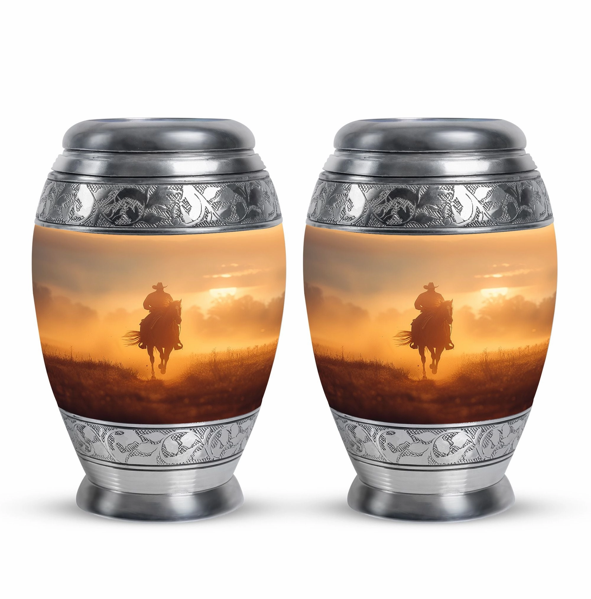 Cowboy Cremation Adult Urns For Human Ashes Women Memorial & Funeral Urn