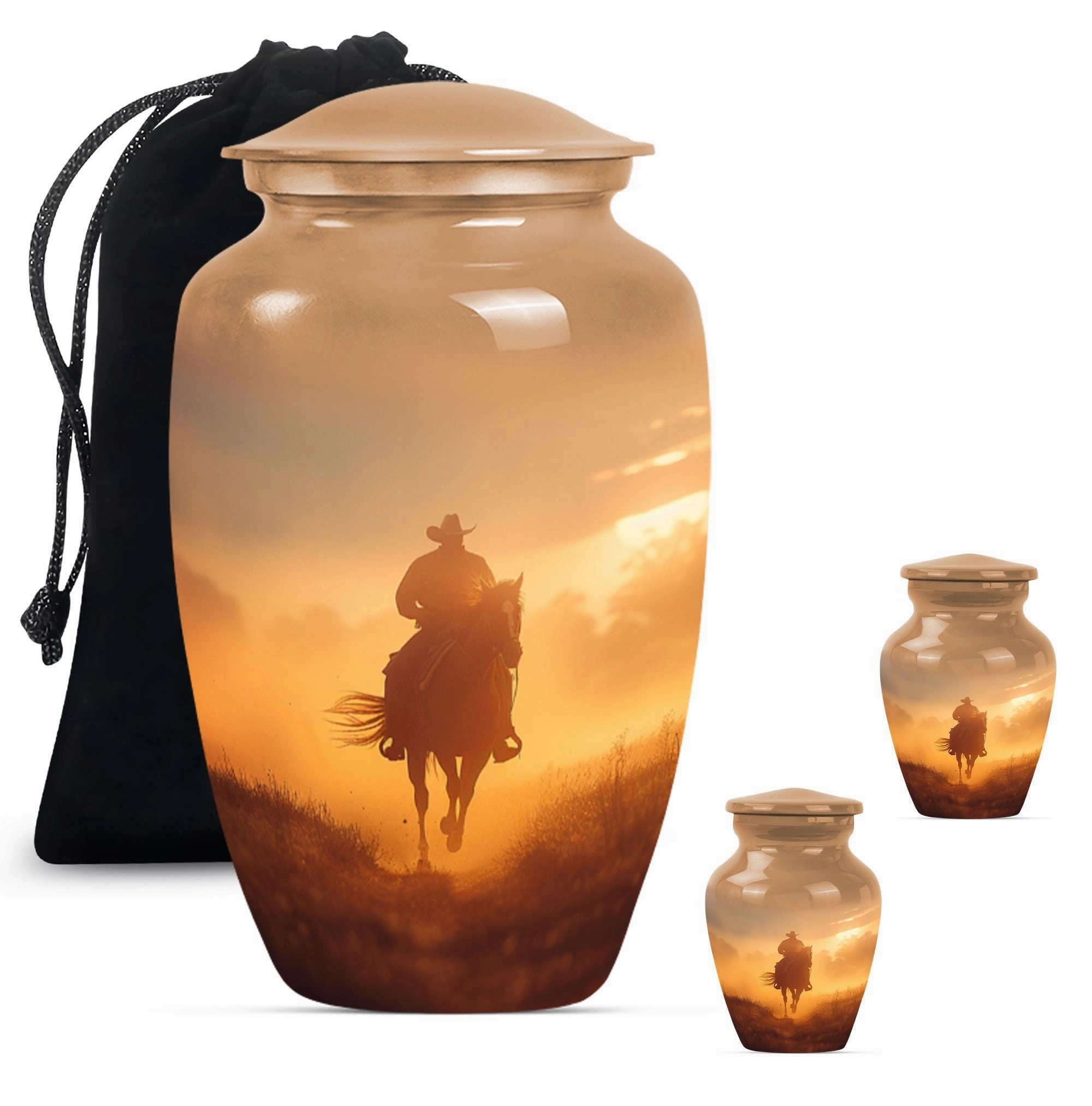Cowboy Cremation Adult Urns For Human Ashes Women Memorial & Funeral Urn
