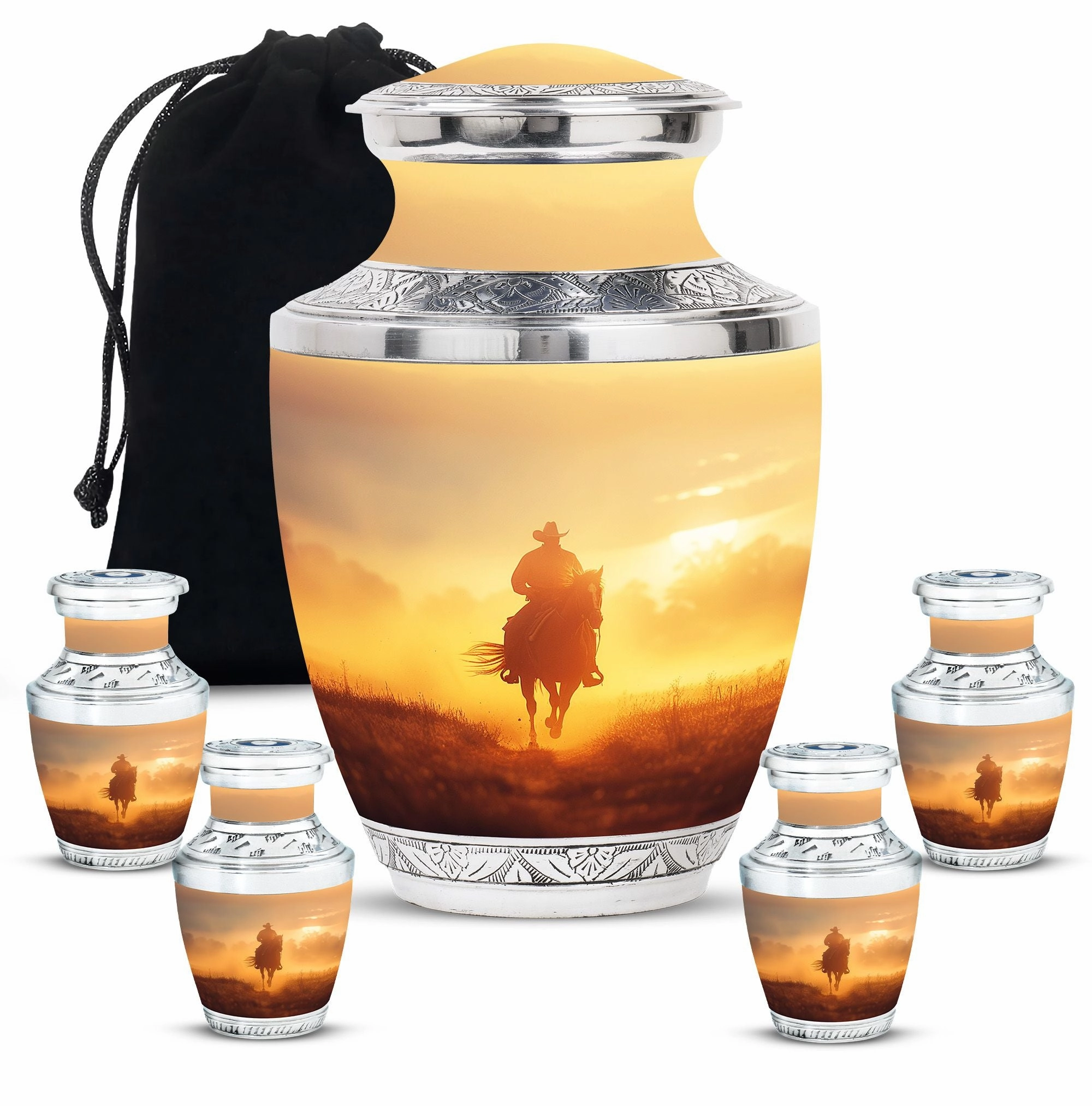 Cowboy Cremation Adult Urns For Human Ashes Women Memorial & Funeral Urn