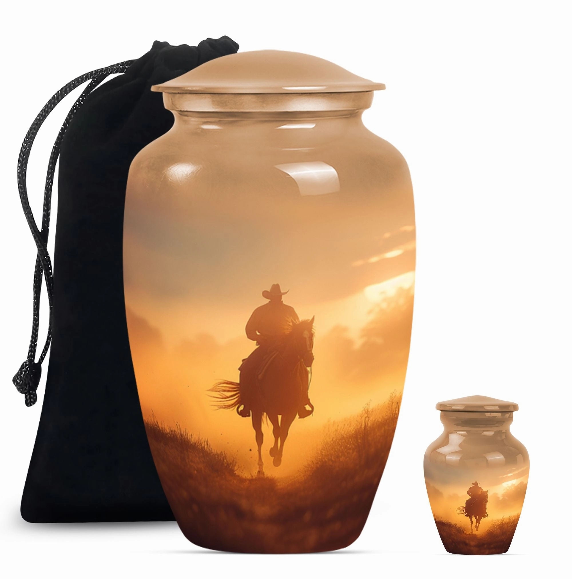 Cowboy Cremation Adult Urns For Human Ashes Women Memorial & Funeral Urn