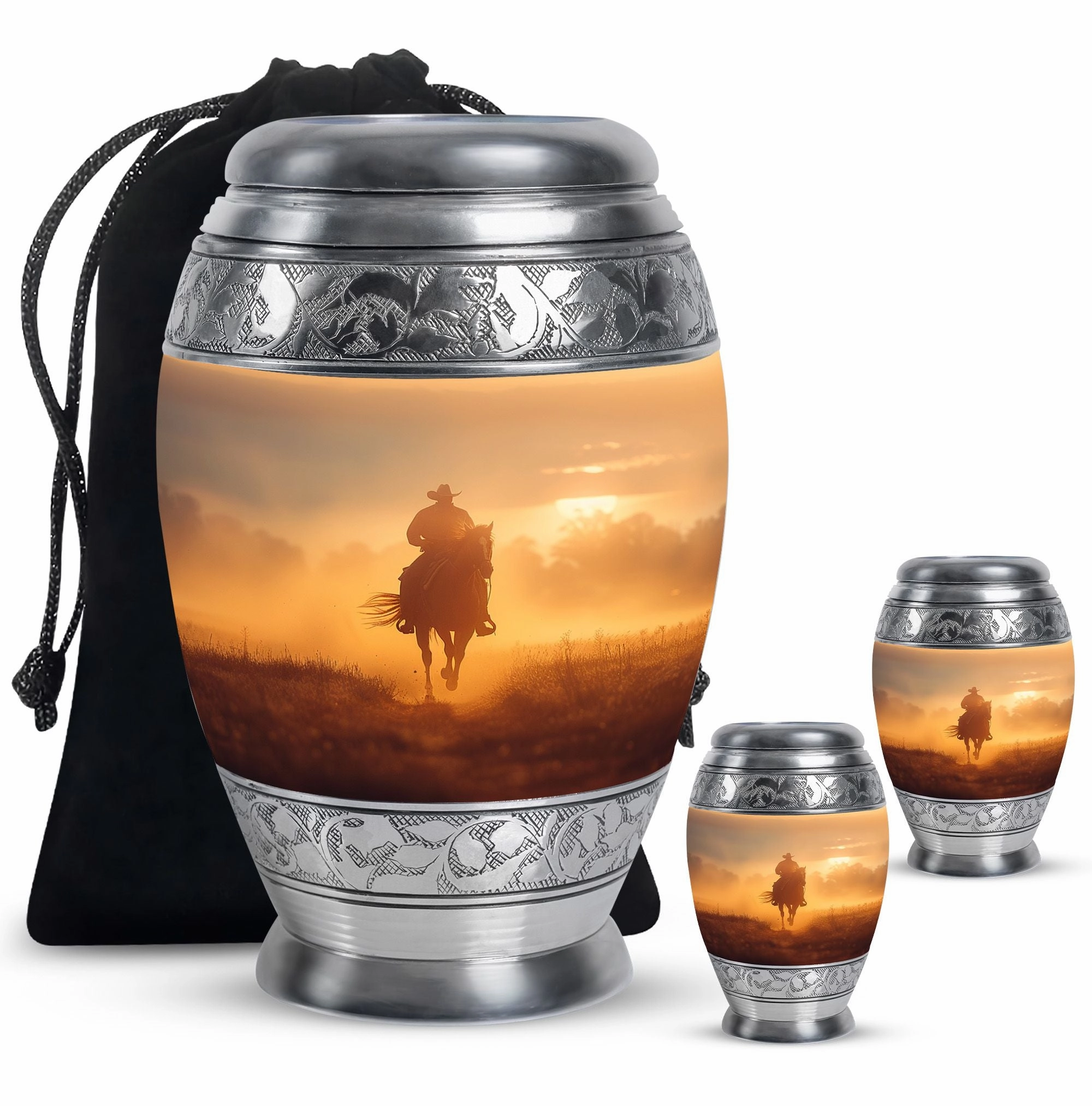 Cowboy Cremation Adult Urns For Human Ashes Women Memorial & Funeral Urn