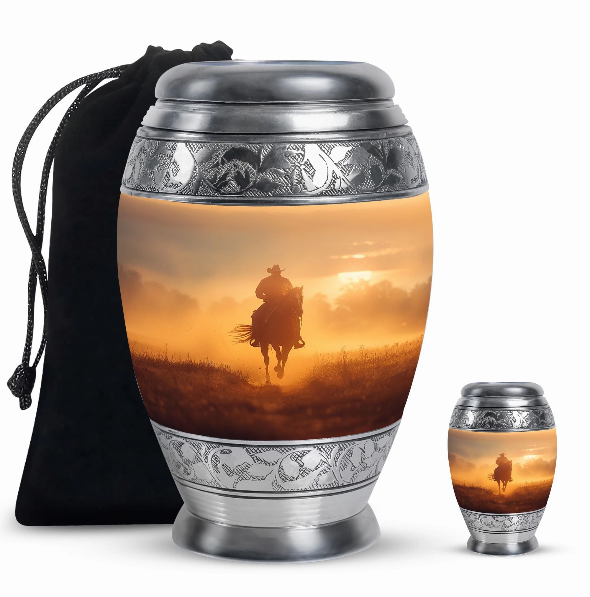 Cowboy Cremation Adult Urns For Human Ashes Women Memorial & Funeral Urn