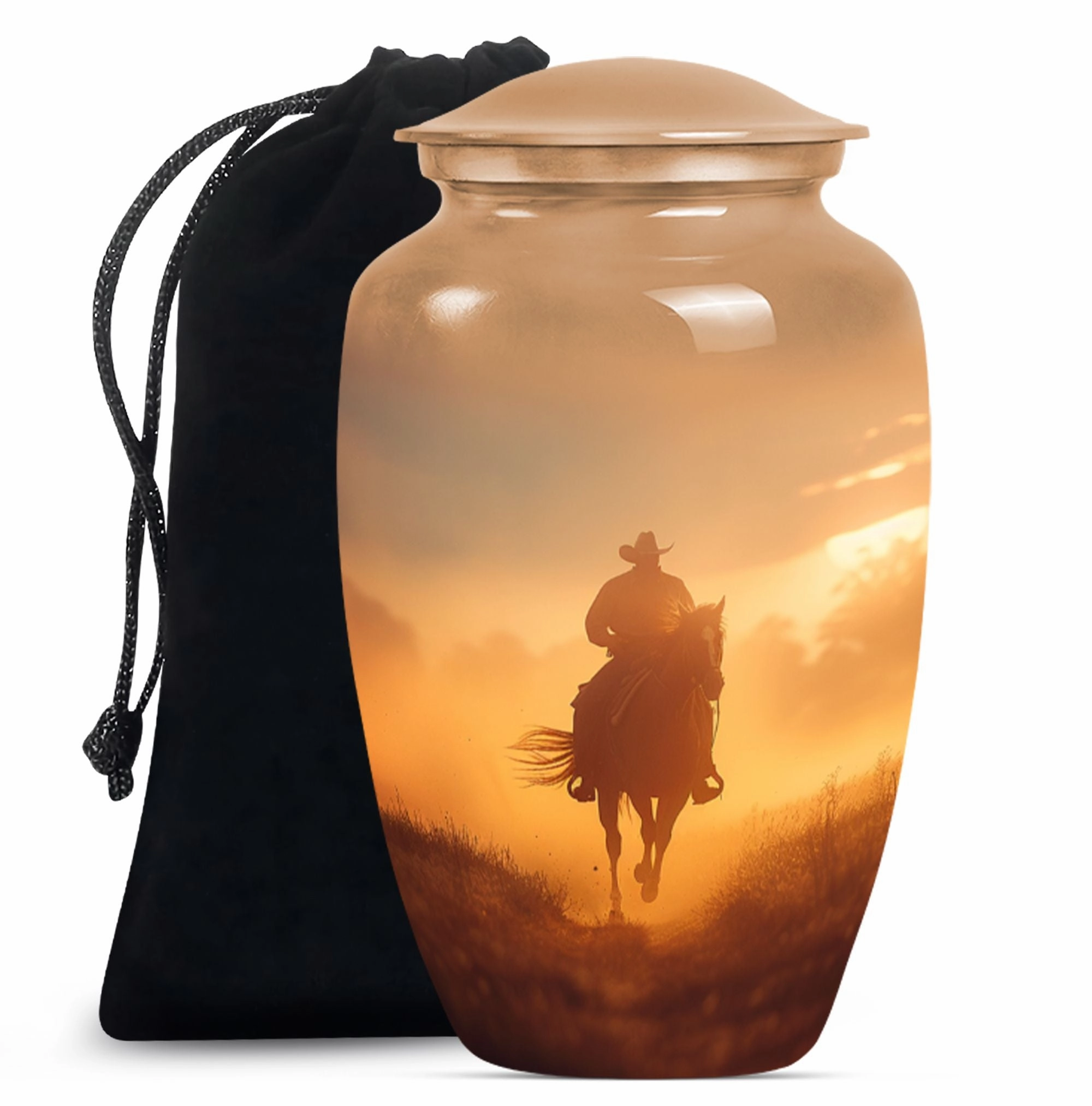 Cowboy Cremation Adult Urns For Human Ashes Women Memorial & Funeral Urn