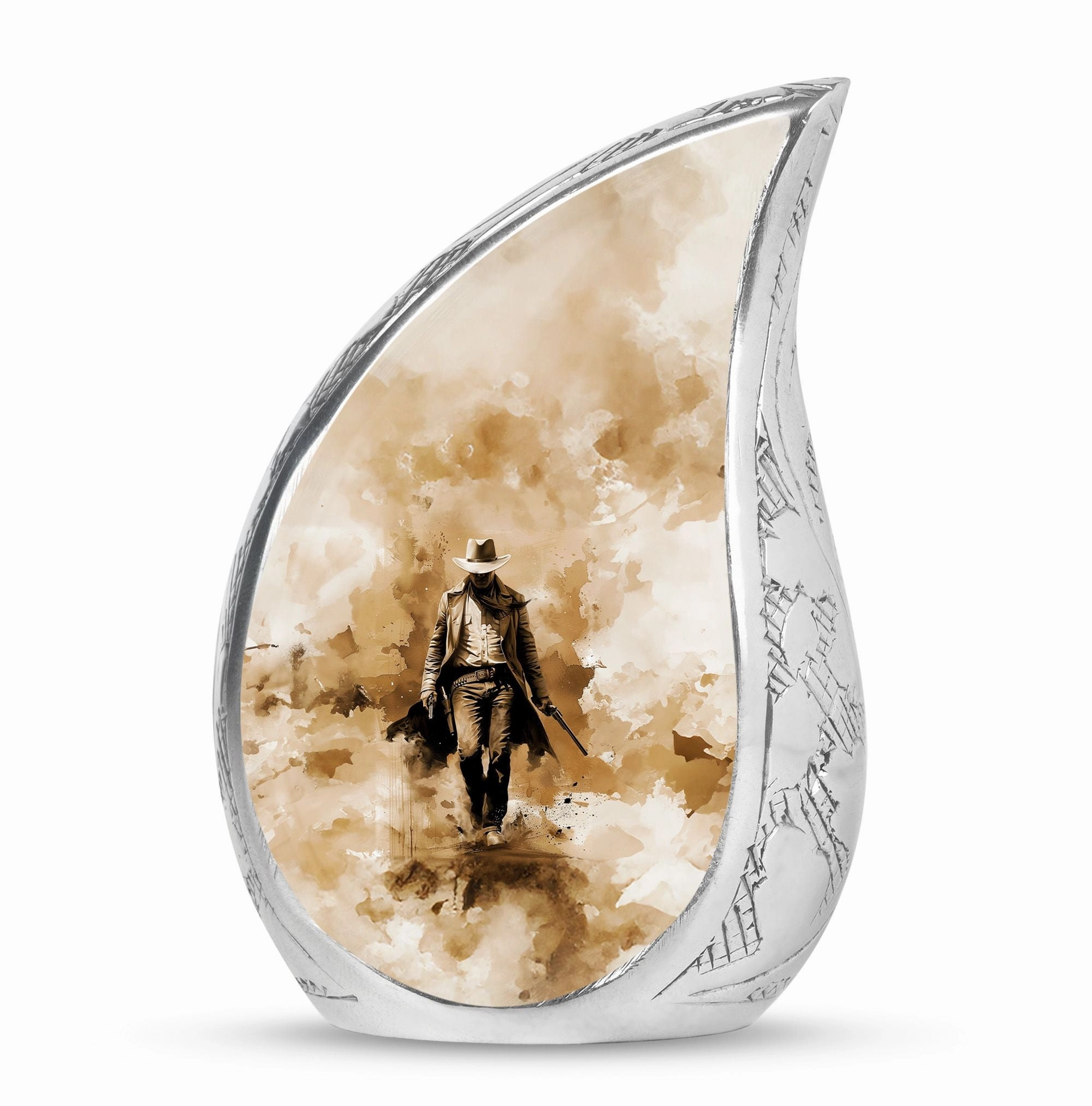 Cowboy Cremation Keepsake For Human Ashes Memorial & Funeral Urn