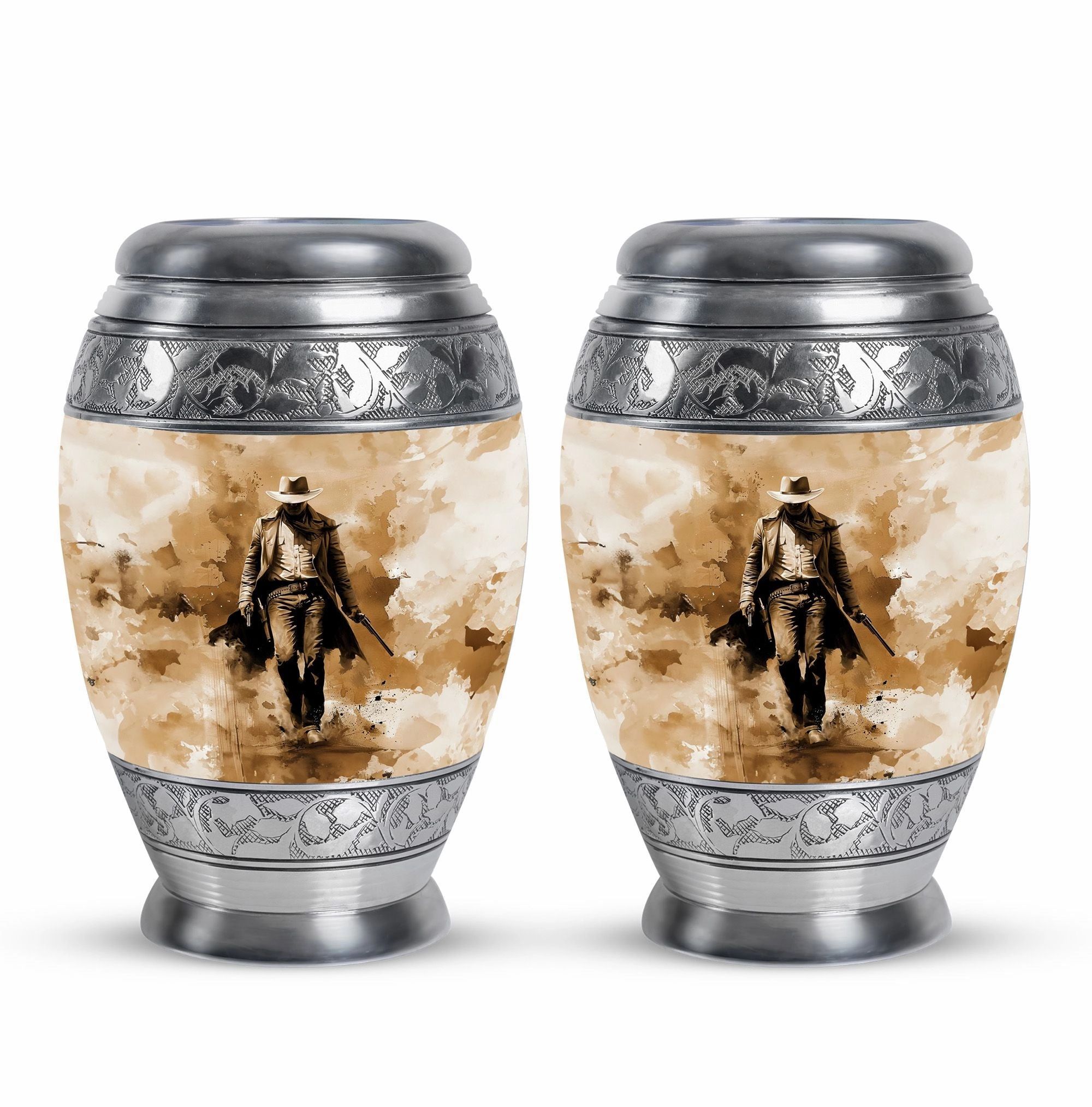 Cowboy Cremation Keepsake For Human Ashes Memorial & Funeral Urn
