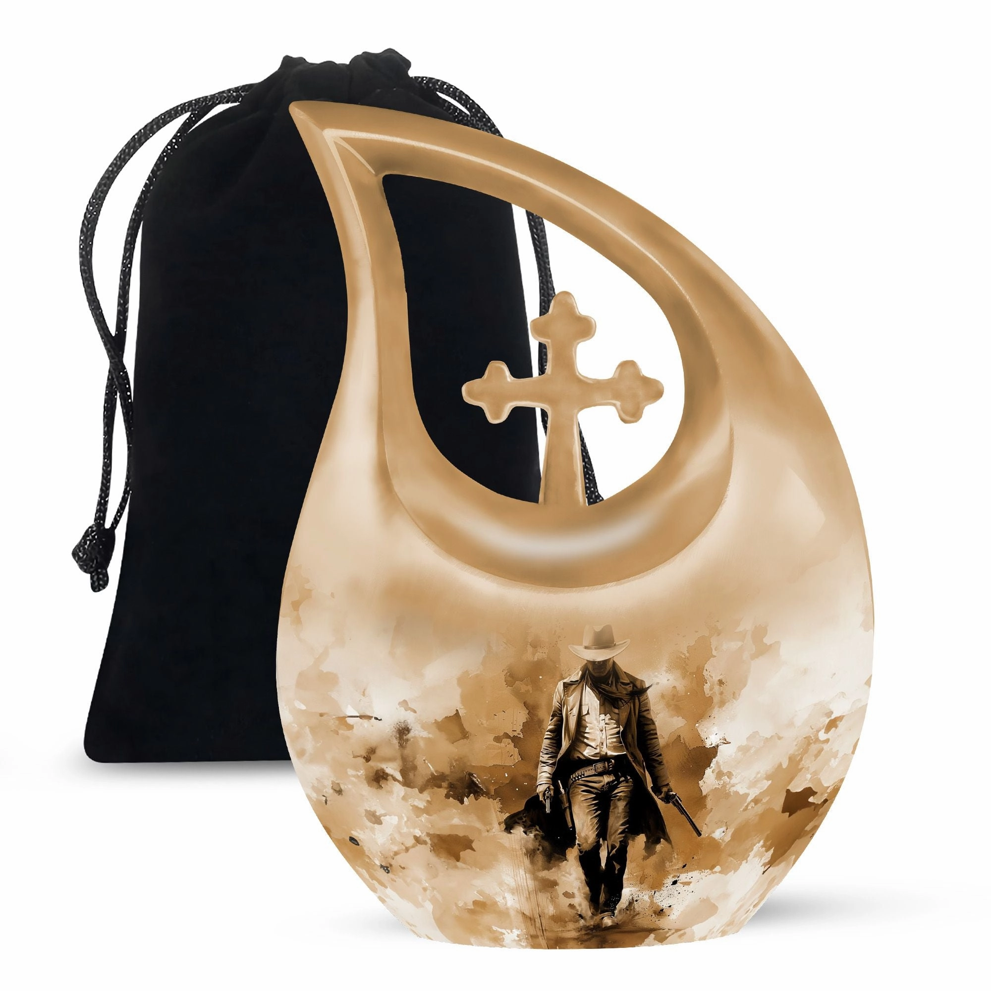 Cowboy Cremation Keepsake For Human Ashes Memorial & Funeral Urn