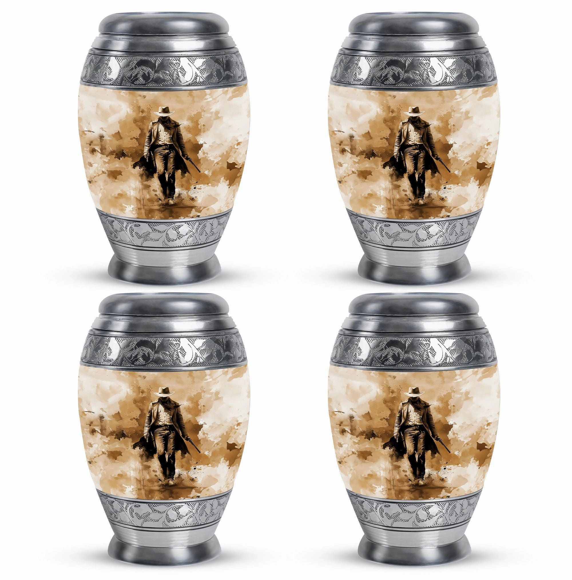Cowboy Cremation Keepsake For Human Ashes Memorial & Funeral Urn