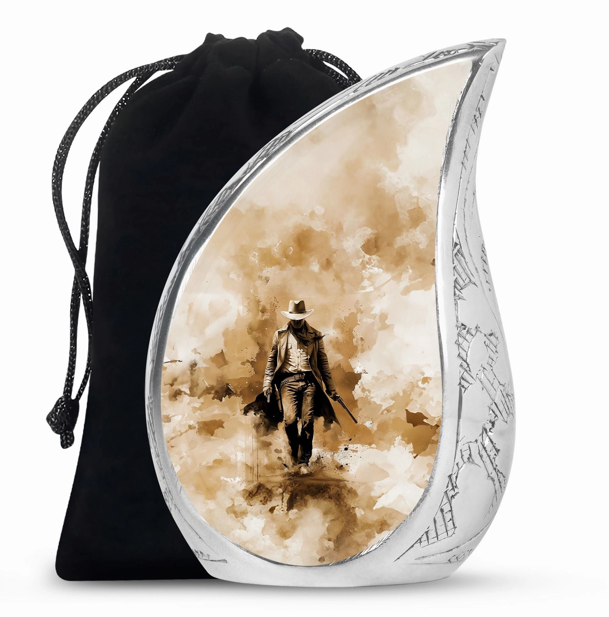 Cowboy Cremation Keepsake For Human Ashes Memorial & Funeral Urn