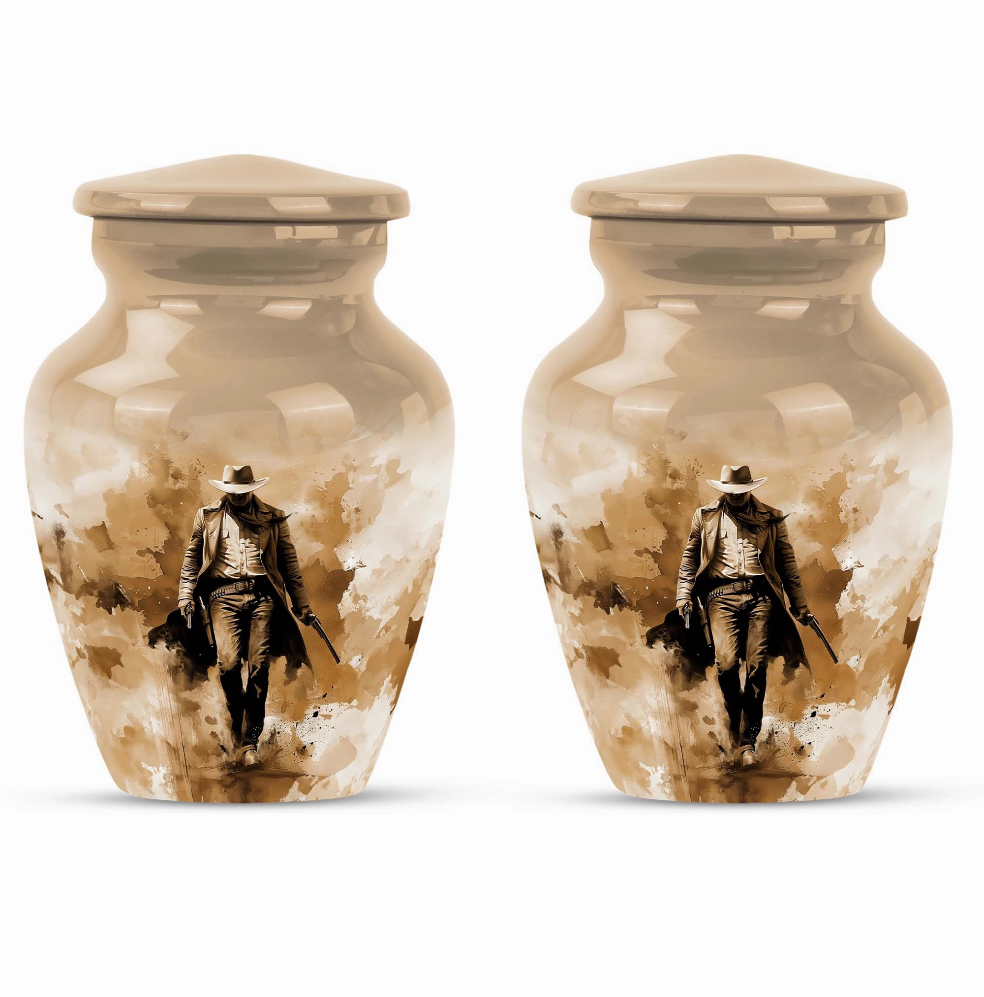 Cowboy Cremation Keepsake For Human Ashes Memorial & Funeral Urn