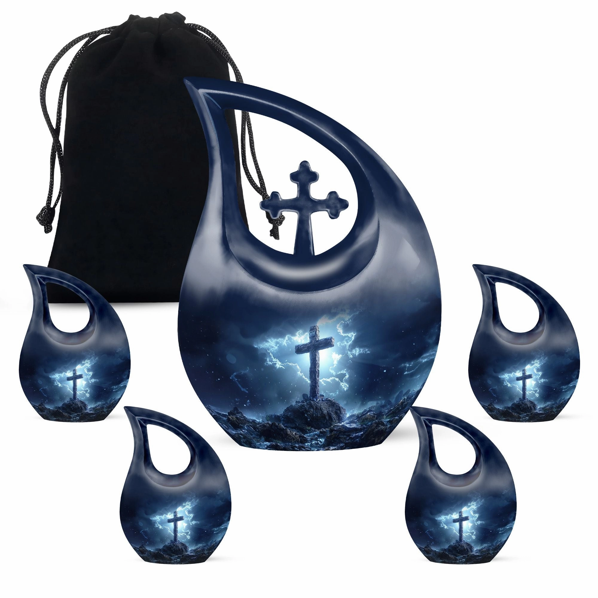 Cross Drop Urn - Adult Memorial Cremation Urn For Ashes