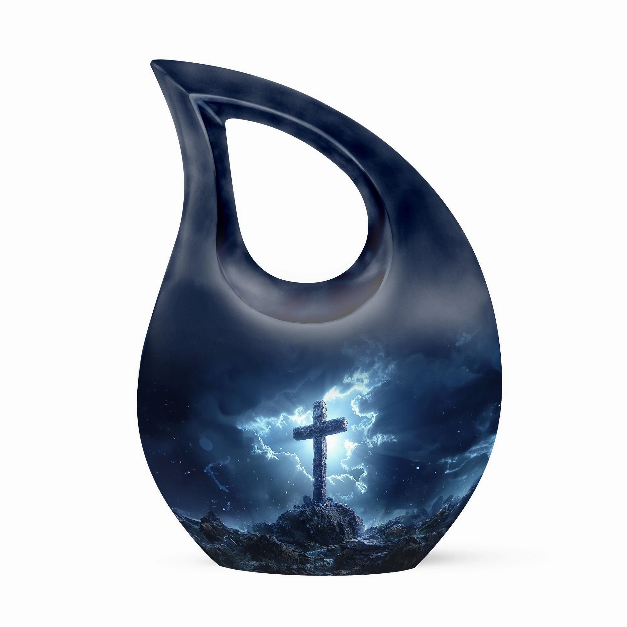 Cross Drop Urn - Adult Memorial Cremation Urn For Ashes