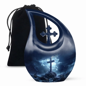 Cross Drop Urn - Adult Memorial Cremation Urn For Ashes