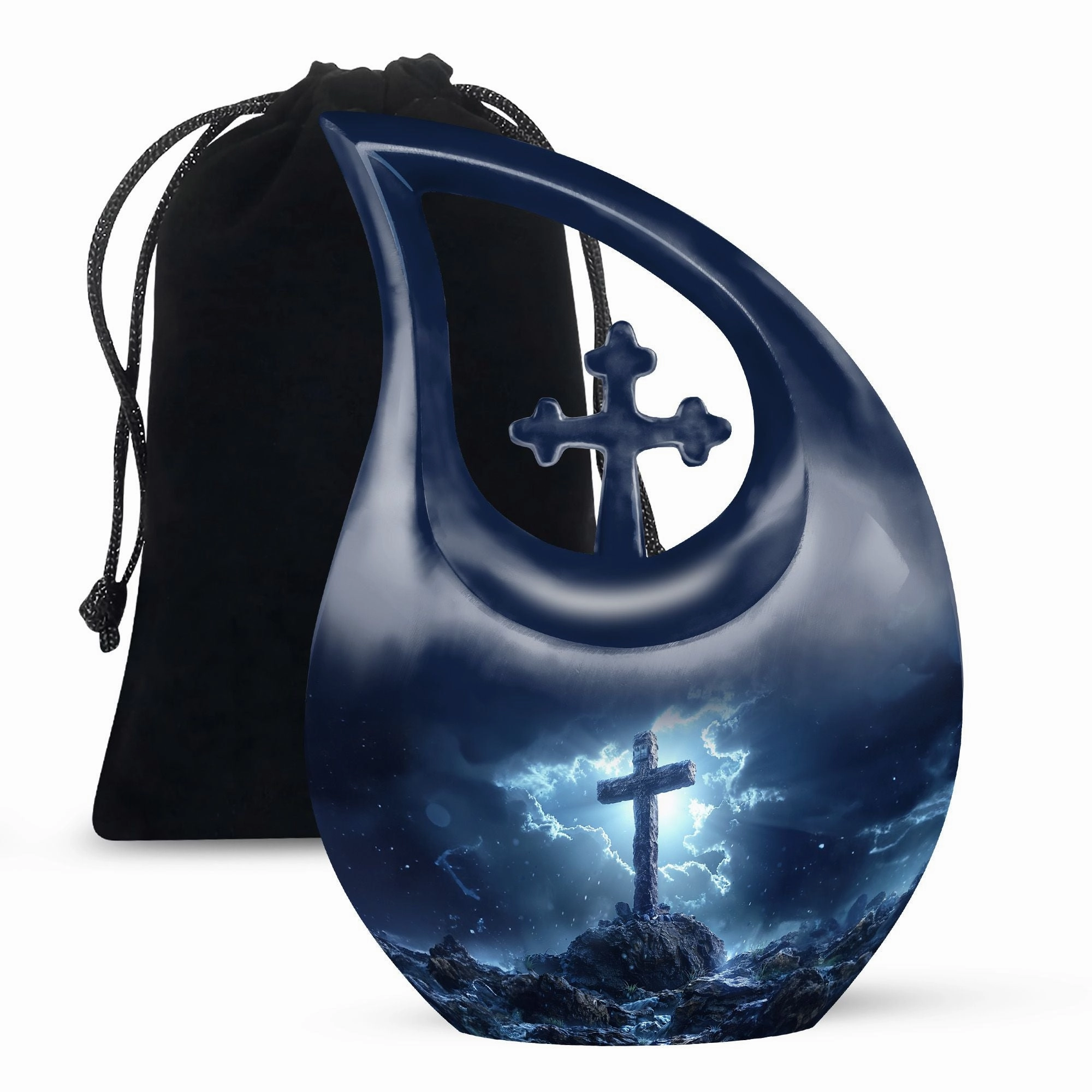 Cross Drop Urn - Adult Memorial Cremation Urn For Ashes