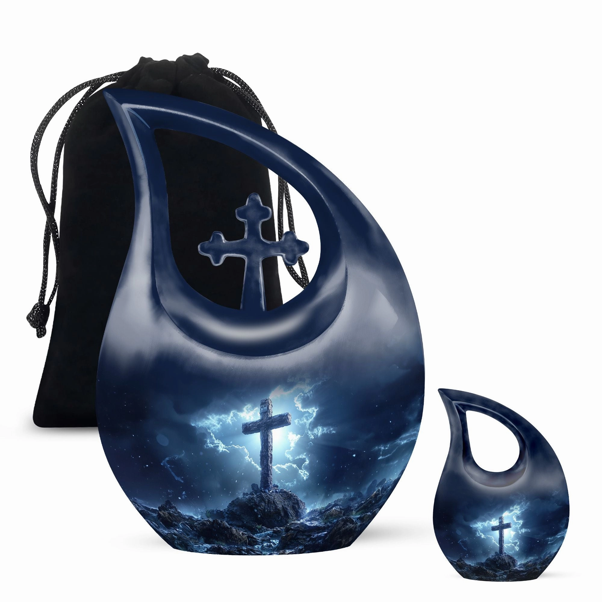 Cross Drop Urn - Adult Memorial Cremation Urn For Ashes