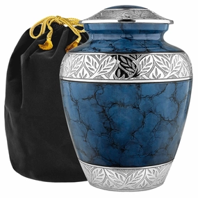 Dark Blue Adult Cremation Urn For Human Ashes