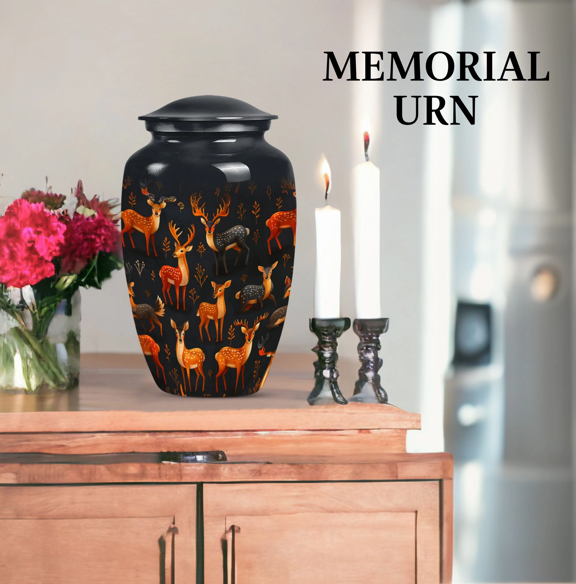 Deer Cremation Urn - Dignified Cremation Keepsake for Adult Male