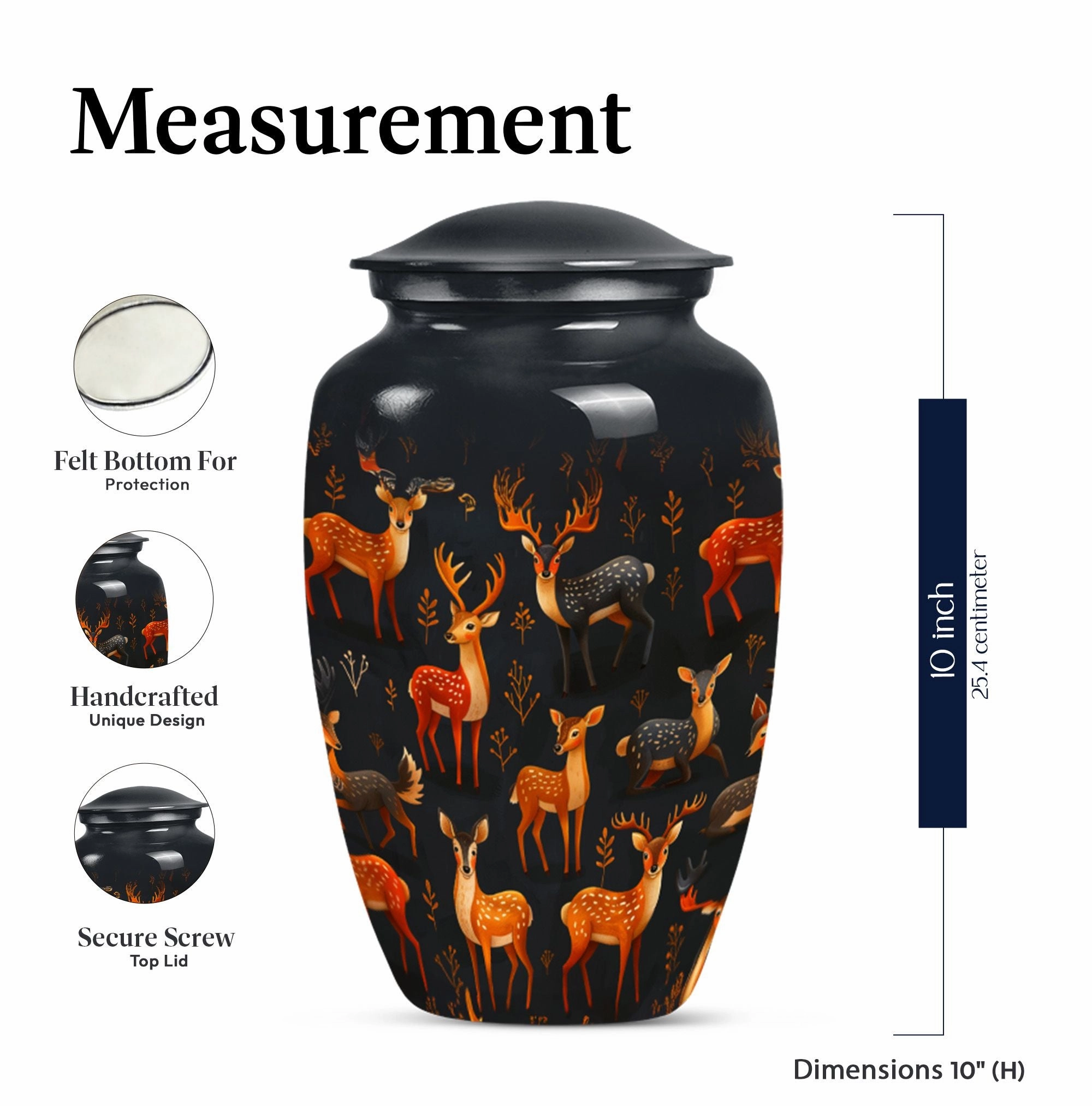 Deer Cremation Urn - Dignified Cremation Keepsake for Adult Male