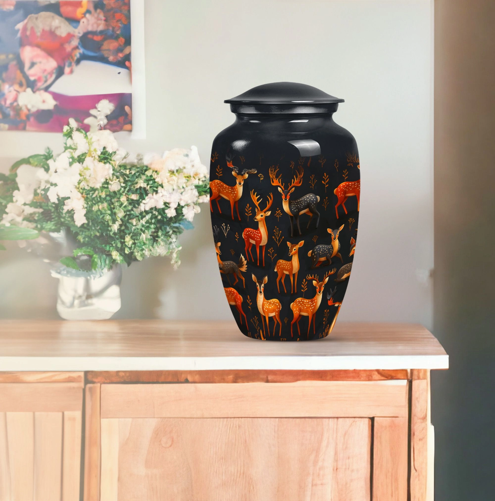 Deer Cremation Urn - Dignified Cremation Keepsake for Adult Male