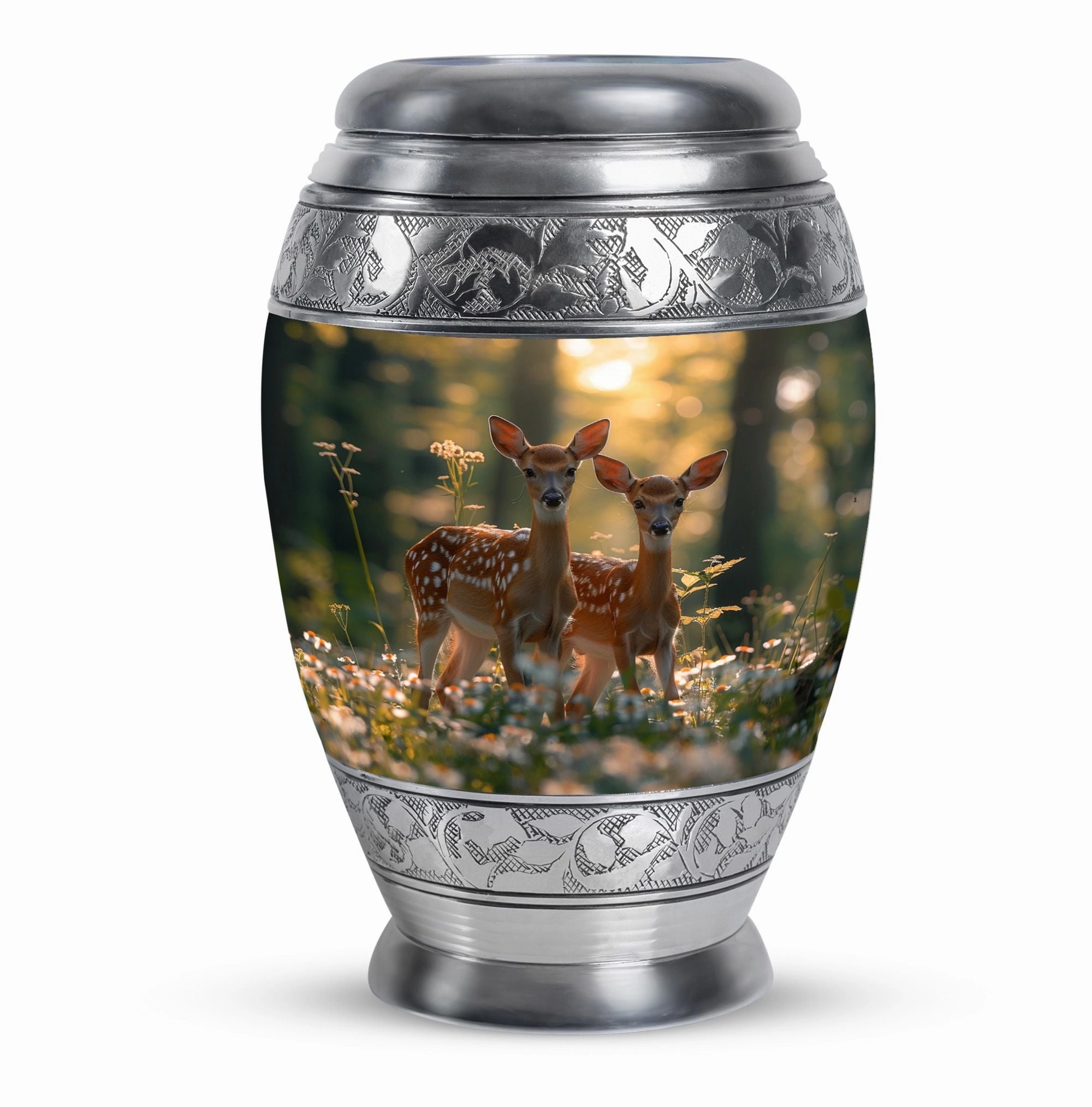 Deer Family Cremation Metal Urns For Human Ashes Memorial & Funeral Urn