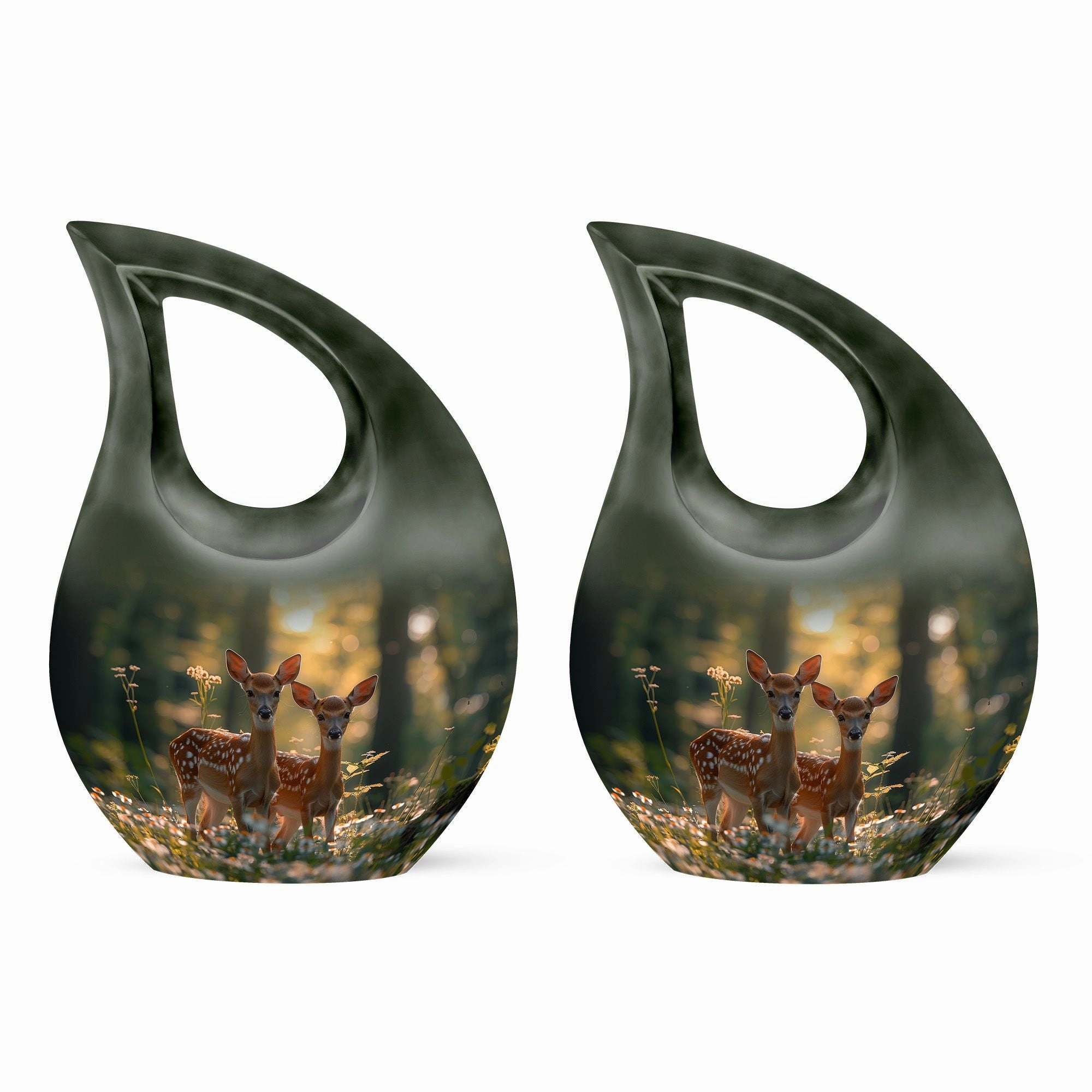 Deer Family Cremation Metal Urns For Human Ashes Memorial & Funeral Urn