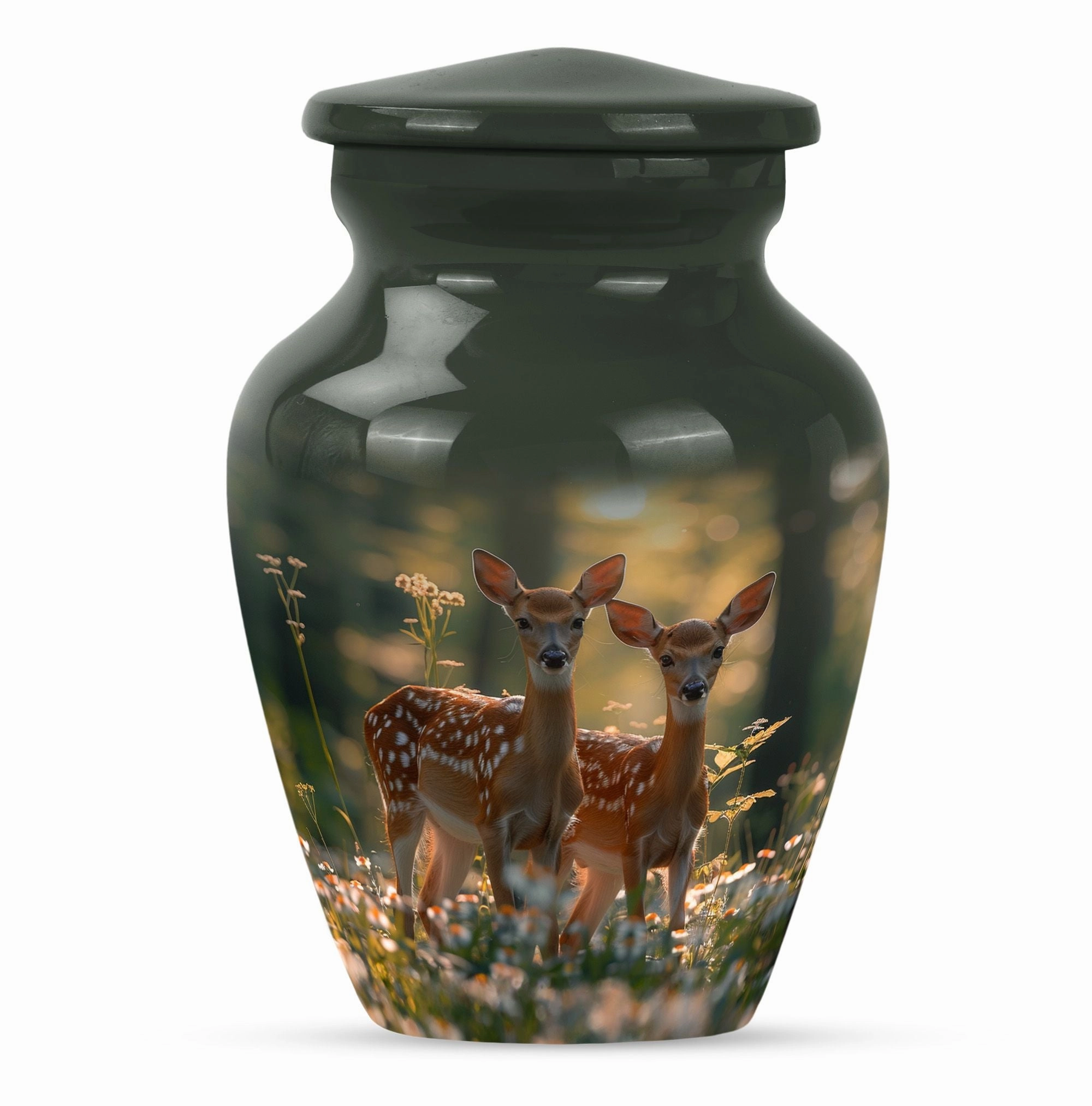 Deer Family Cremation Metal Urns For Human Ashes Memorial & Funeral Urn
