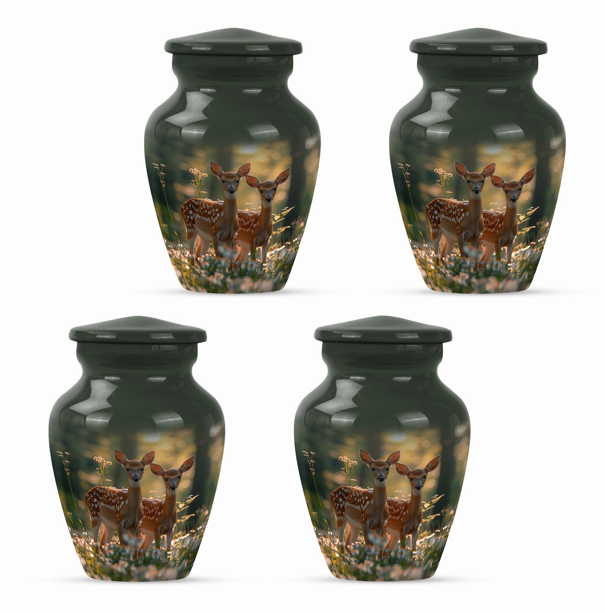 Deer Family Cremation Metal Urns For Human Ashes Memorial & Funeral Urn