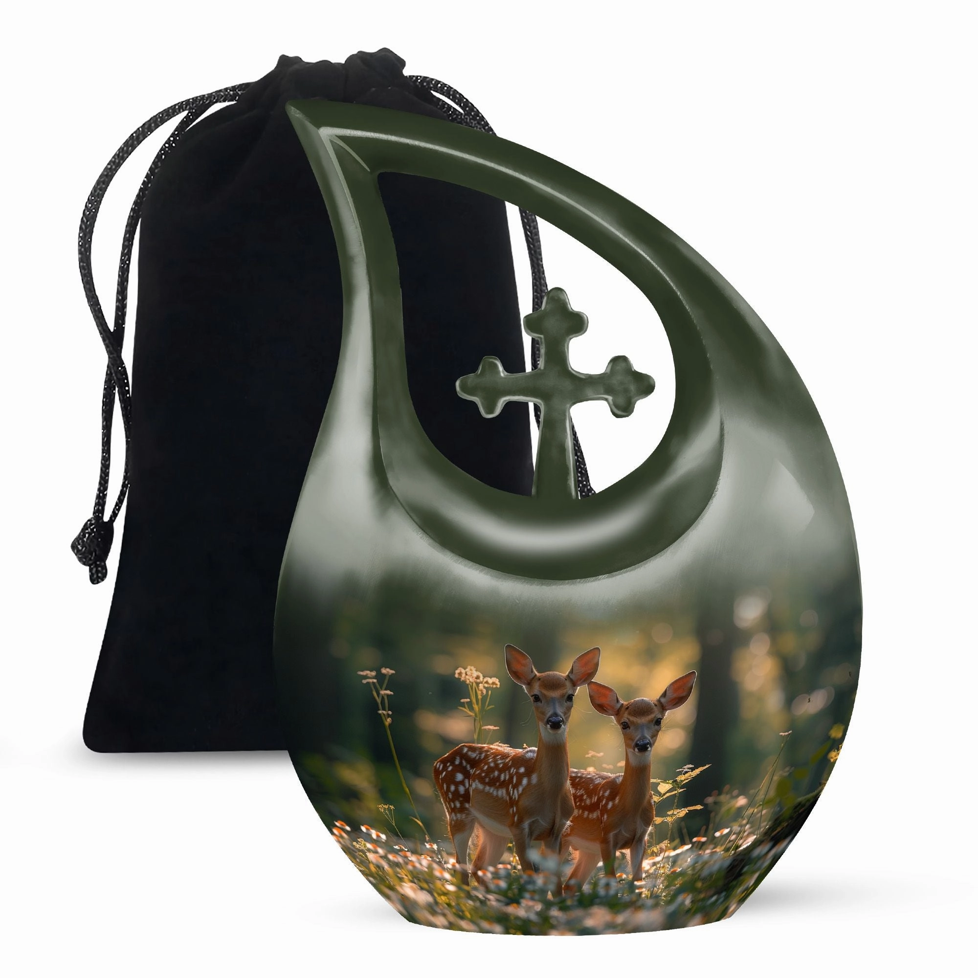 Deer Family Cremation Metal Urns For Human Ashes Memorial & Funeral Urn